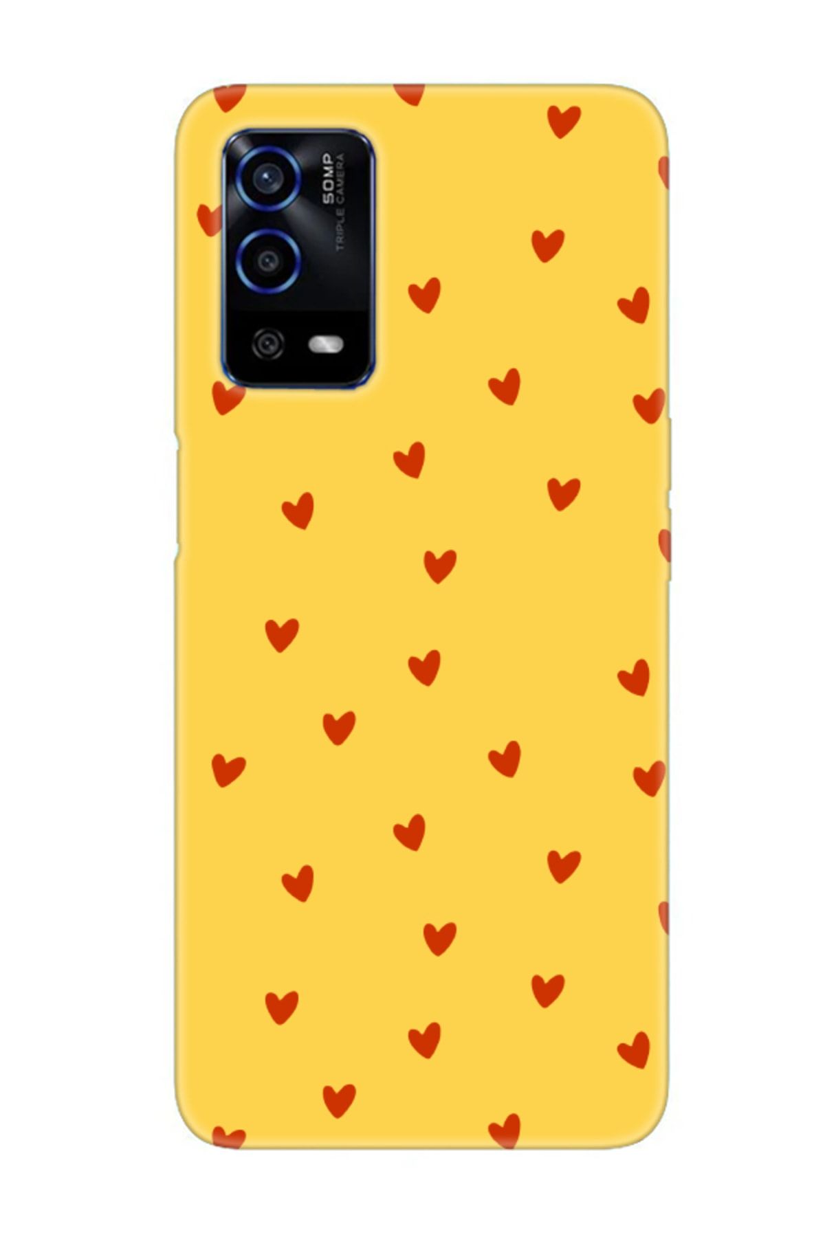 frondcase Oppo A55 Minik Kalpler Sarı Telefon Kılıfı