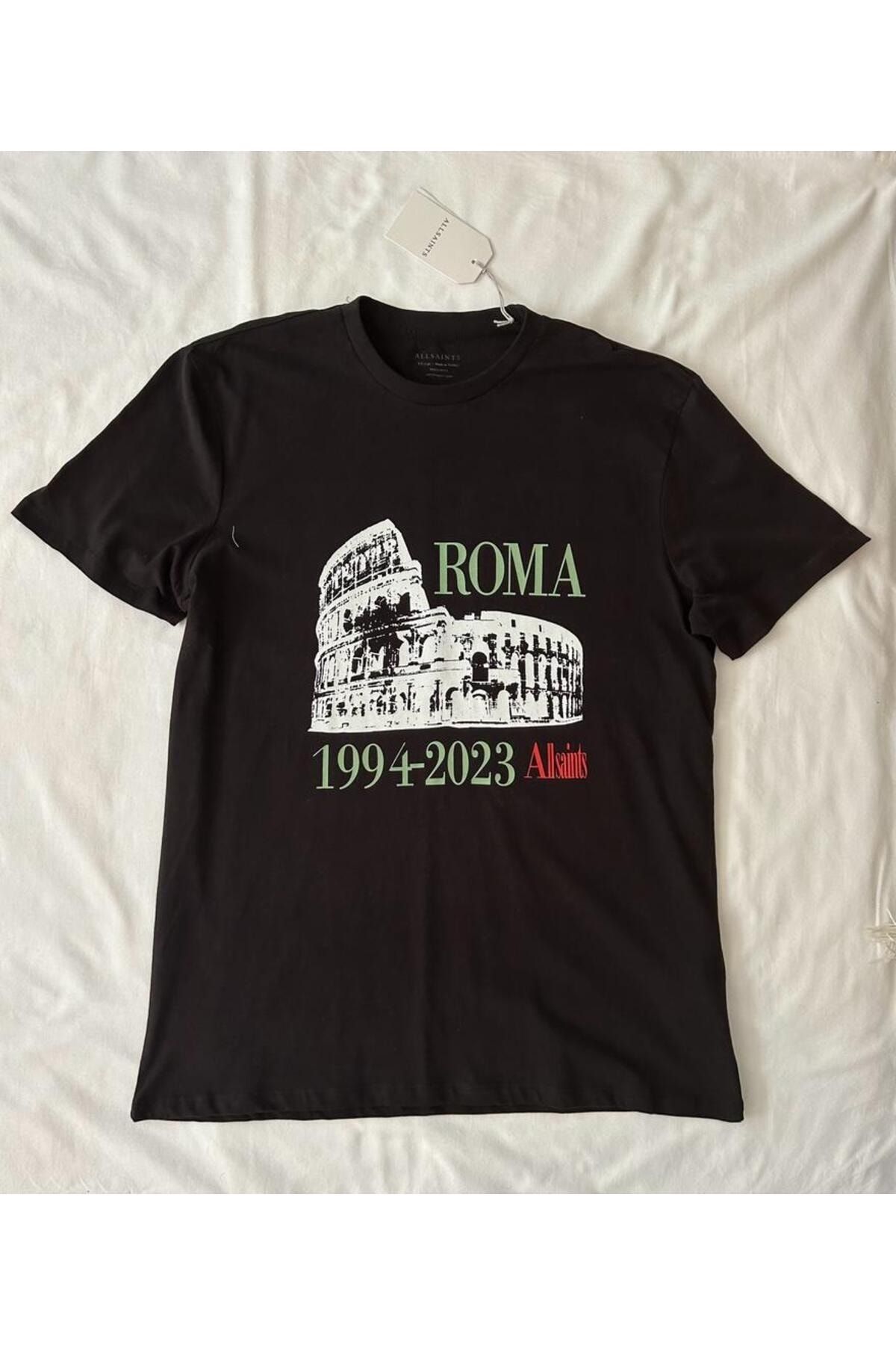 AllSaints Roma Crew Neck Printed Logo T-Shirt