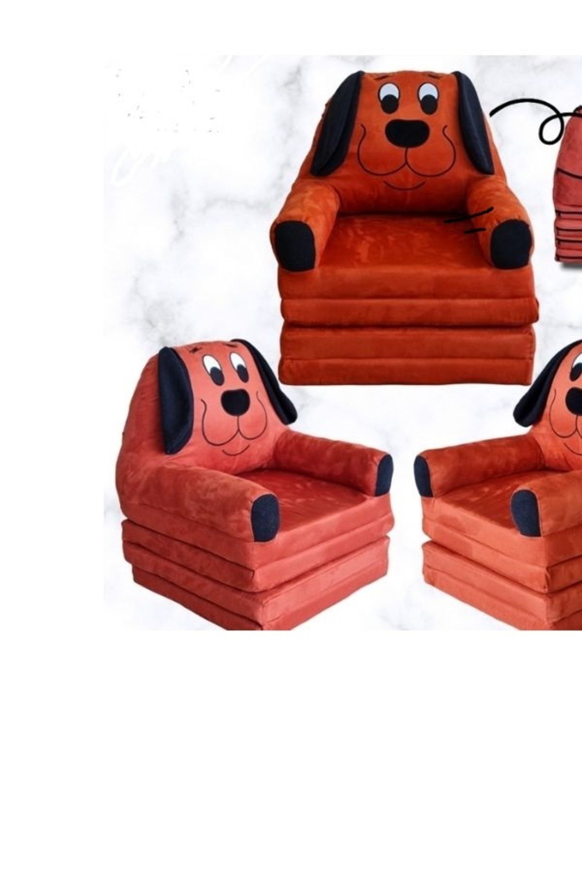 homeANDhome Bebek-çocuk Katlanabilir koltuğu sandalye portatif yatak puf 4 minder kahverengi taytüyü köpek