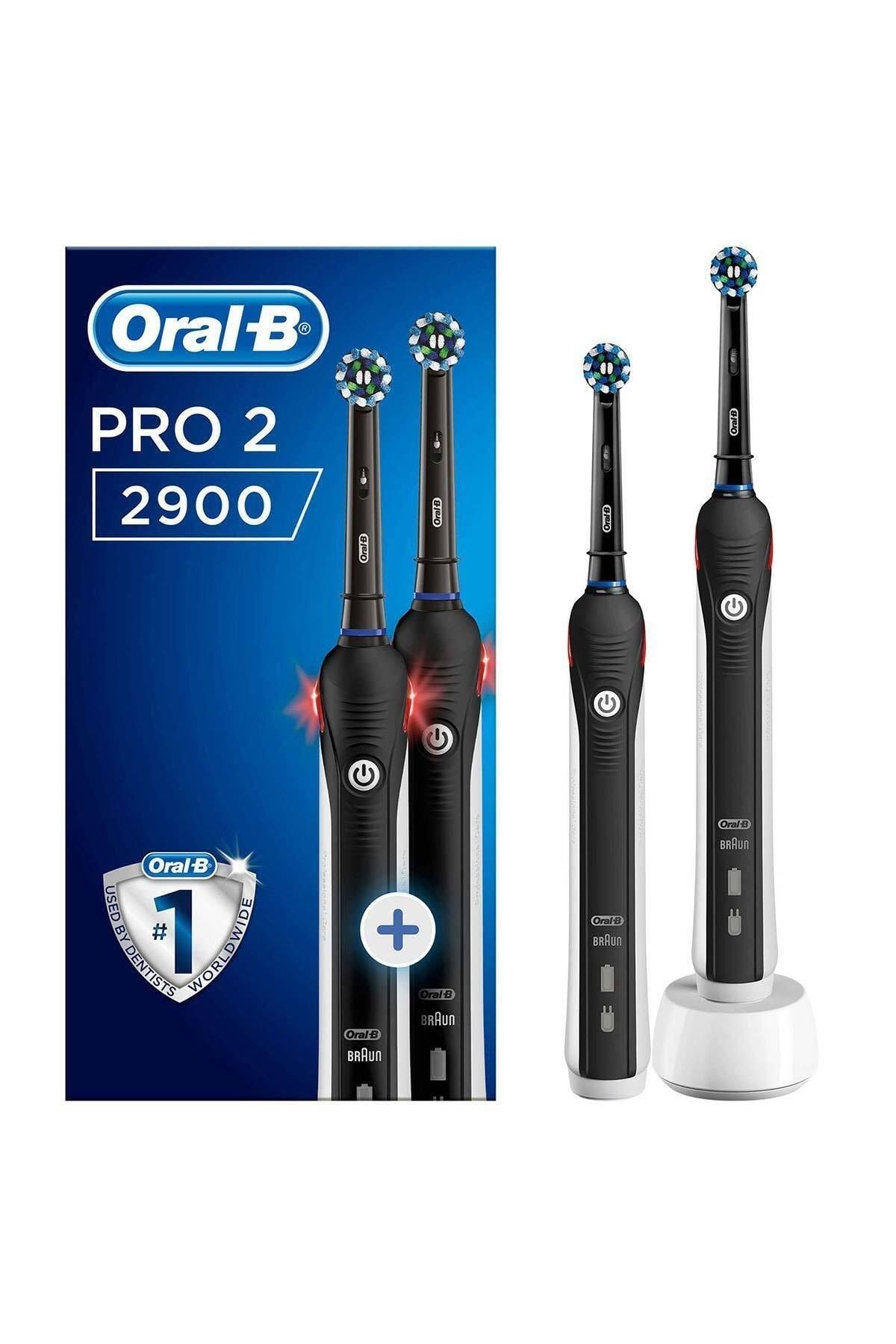 Oral-B Pro 2900 Şarj Edilebilir Diş Fırçası Siyah 2'li Avantaj Paketi