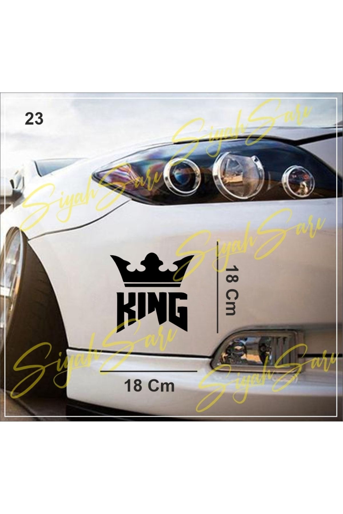 S&S HEDİYELİK EŞYA King Kral Taç Hükümdar Araba Araç Oto Ev Duvar Dekoratif Sticker Etiket Folyo