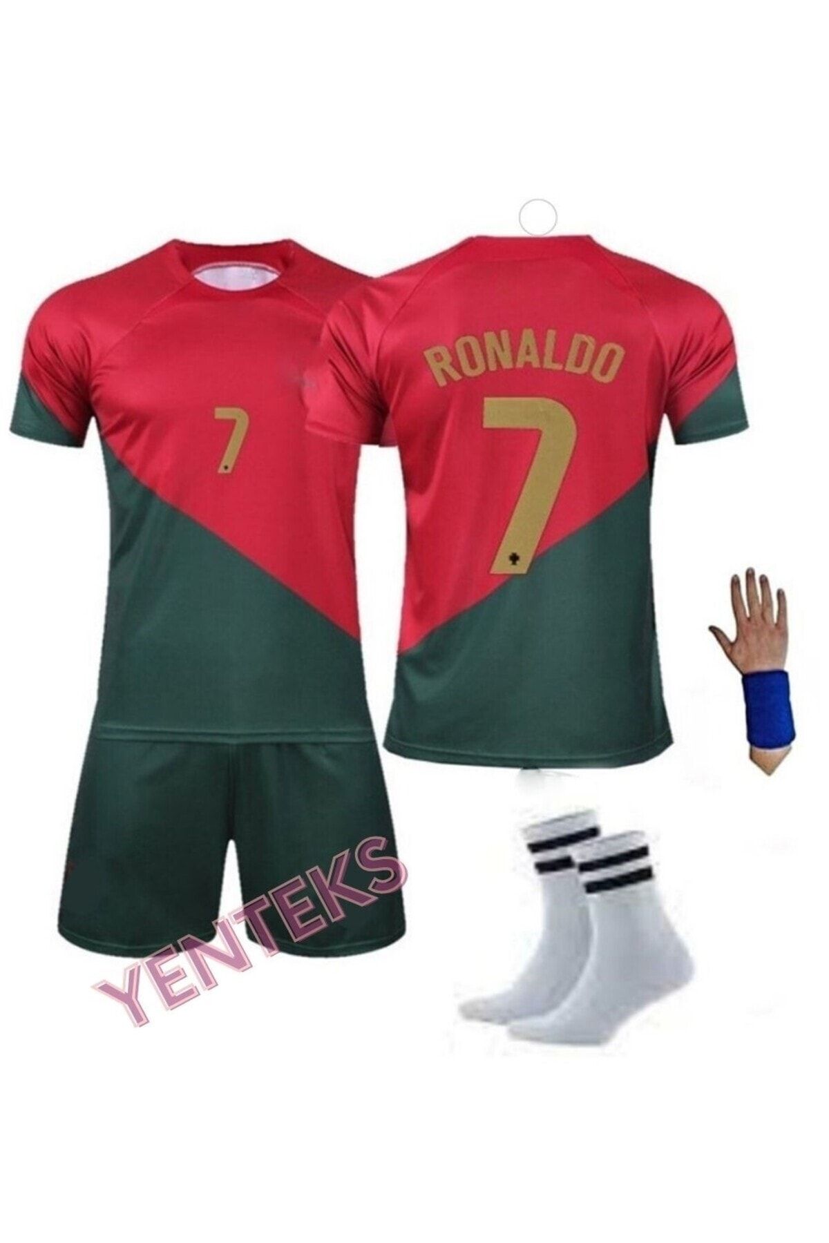 yenteks Portekiz Ronaldo Bordo Çoçuk Forması 4lü Set Dünya Kupası
