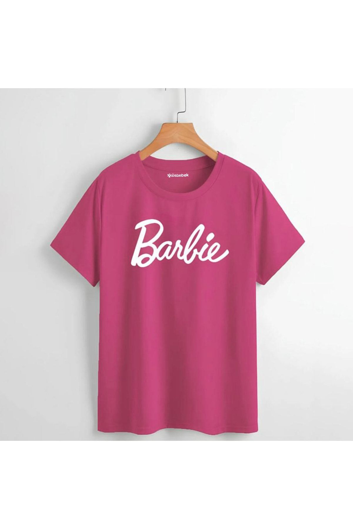 Köstebek Pembe Barbie Logo Basic (Unisex) T-Shirt