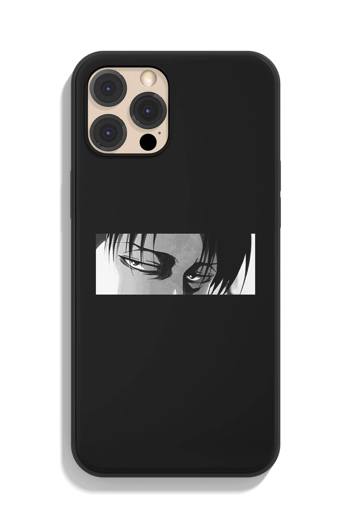 Modiwa Design Apple Iphone Uyumlu Attack On Titan Levi Ackerman Siyah Kaba Baskılı Anime Telefon Kılıfı