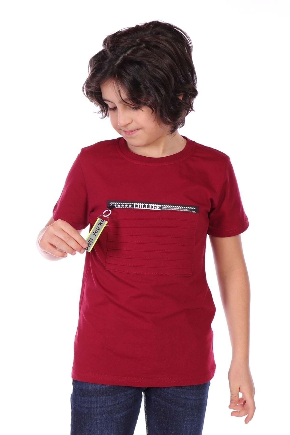 Toontoy Erkek Çocuk Önü Süs Fermuarlı Kol Kısmı Arma Detaylı Tişört