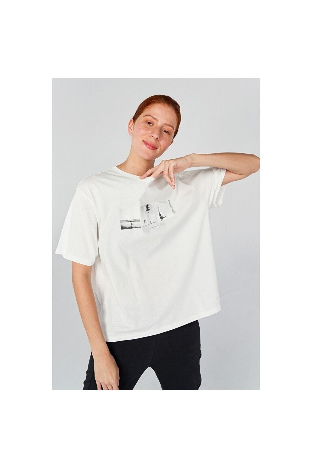 hummel Aphelios T Shirt Kadın Günlük Tişört 911635-9003 Beyaz