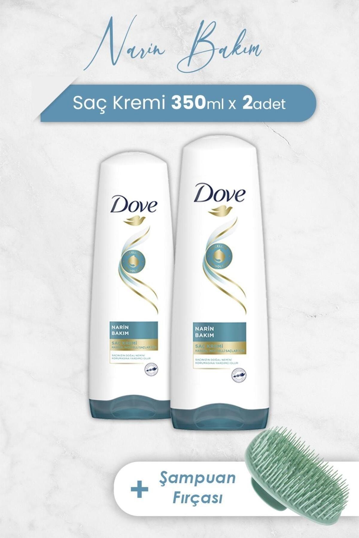 Dove Micellar Narin Bakım Saç Kremi 350 ml x 2 Adet ve Şampuan Fırçası