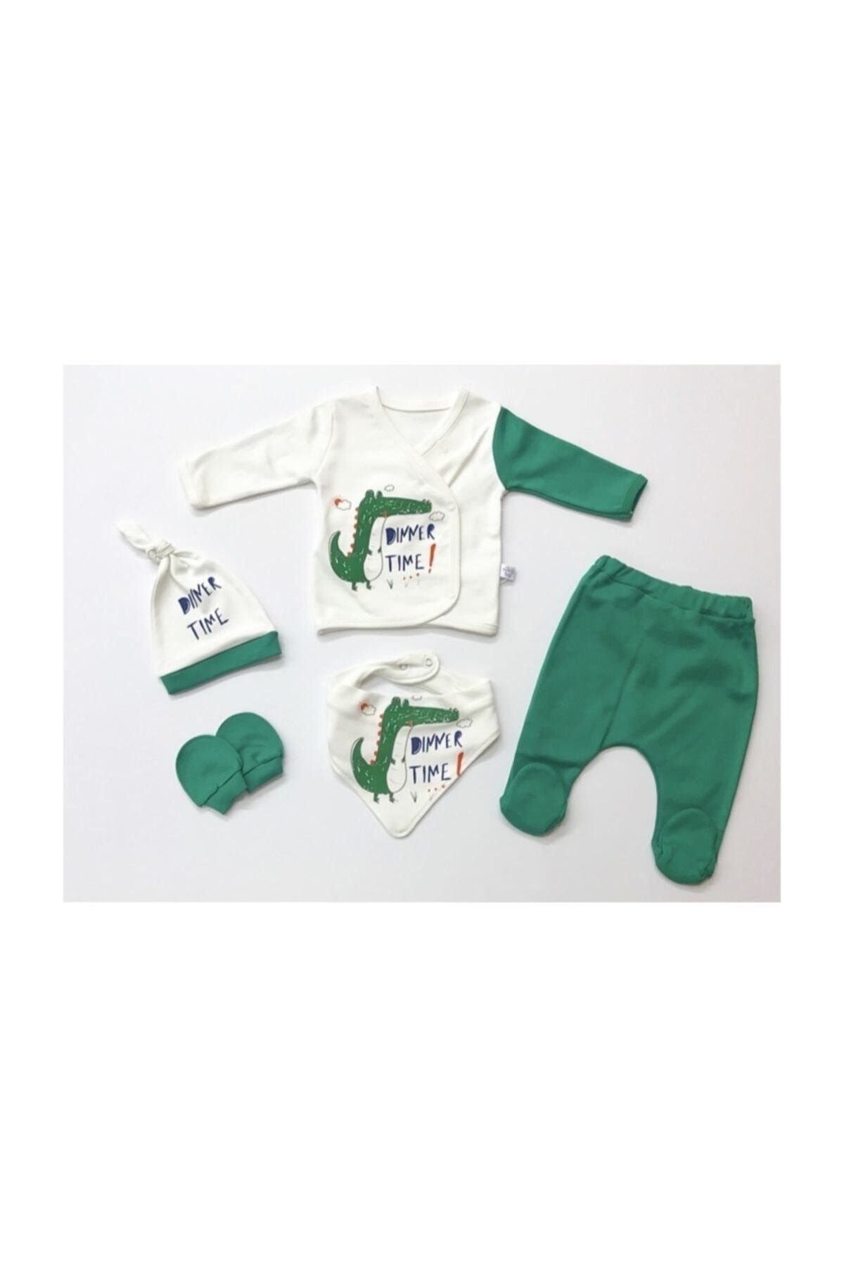Nonna Baby Erkek Bebek Yeşil - Mavitimsah 5 Li Set