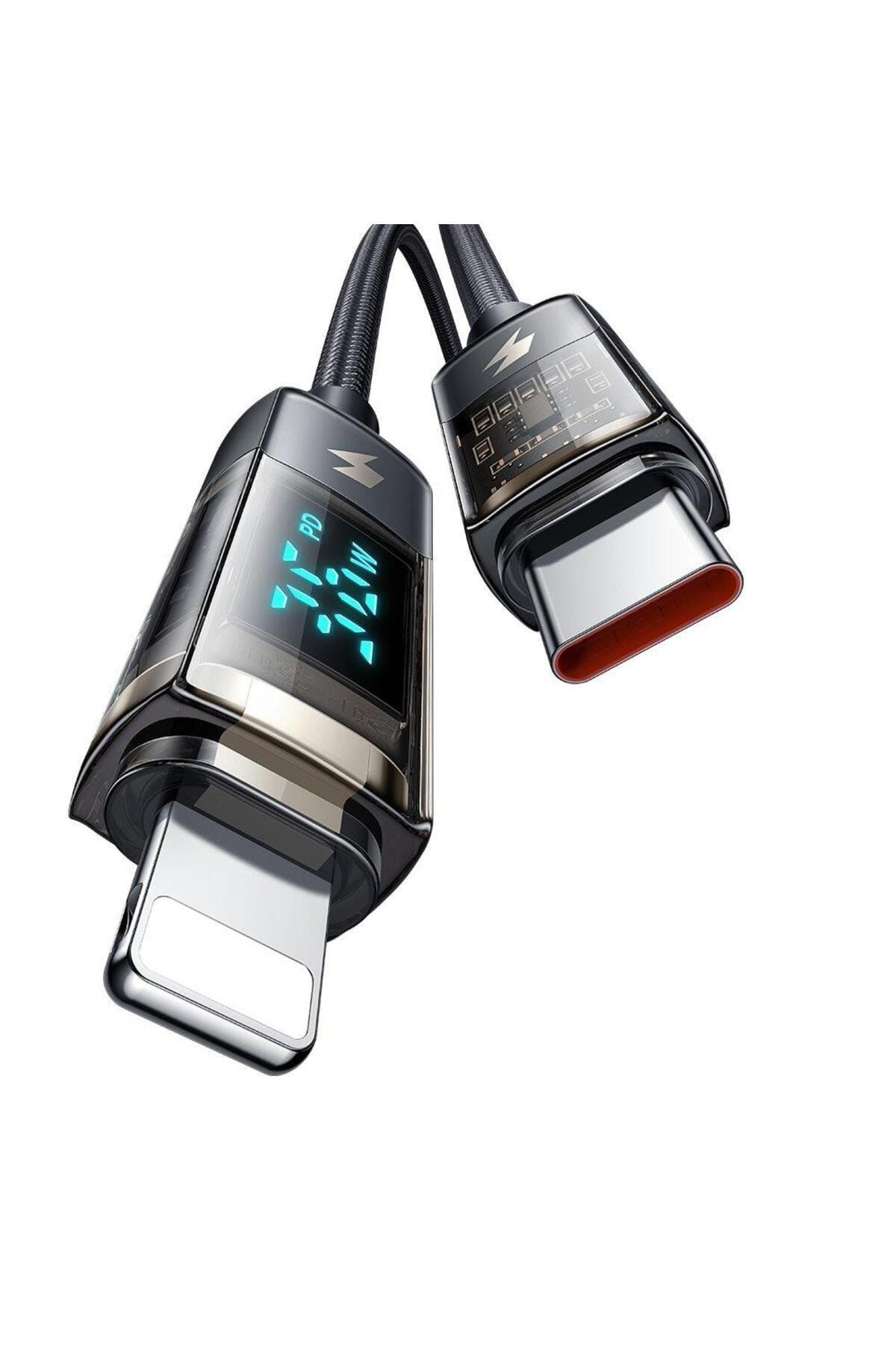 Mcdodo CA-3600 Type-C To Lightning Dijital Ekranlı iPhone Şarj & Data Kablosu 1.2m - Siyah