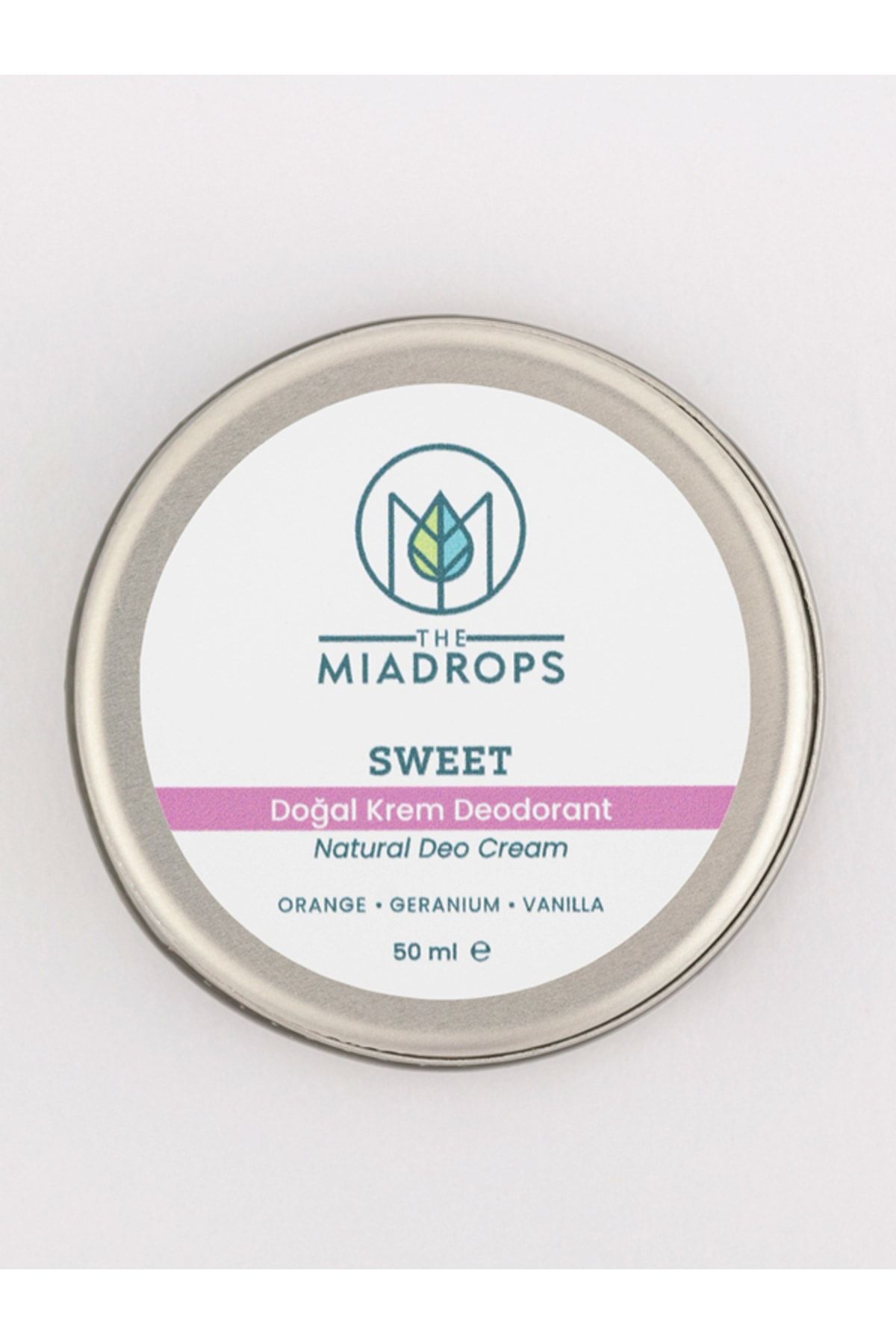 The Miadrops Sweet Doğal Krem Deodorant 50 ml - Natural Deo - Portakal, Itır, Vanilya