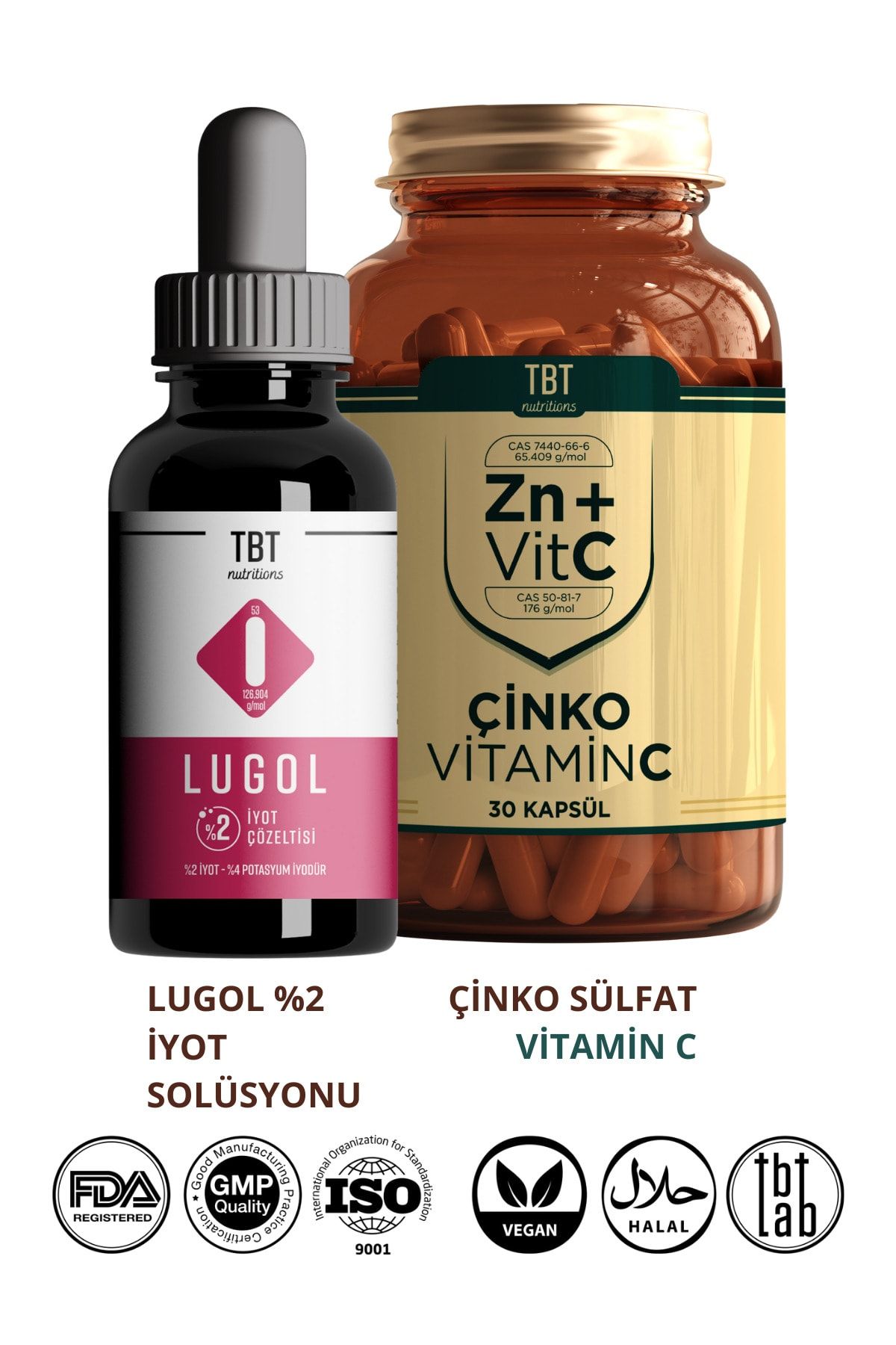 Tabitat Doğal Lugol %2 Iyot Solüsyonu - Çinko + Vitamin C Içeren Takviye Edici Gıda