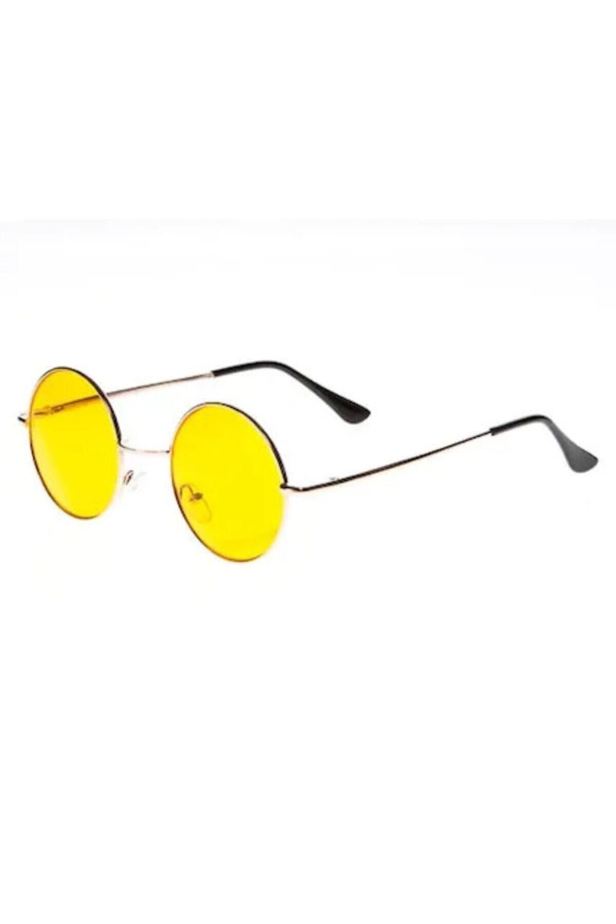 MeZaMe John Lennon Güneş Gözlüğü Yuvarlak Sarı Camlı