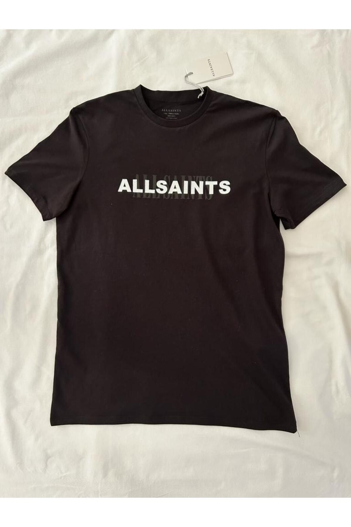 AllSaints Veil Siyah Logo Baskılı T-shirt