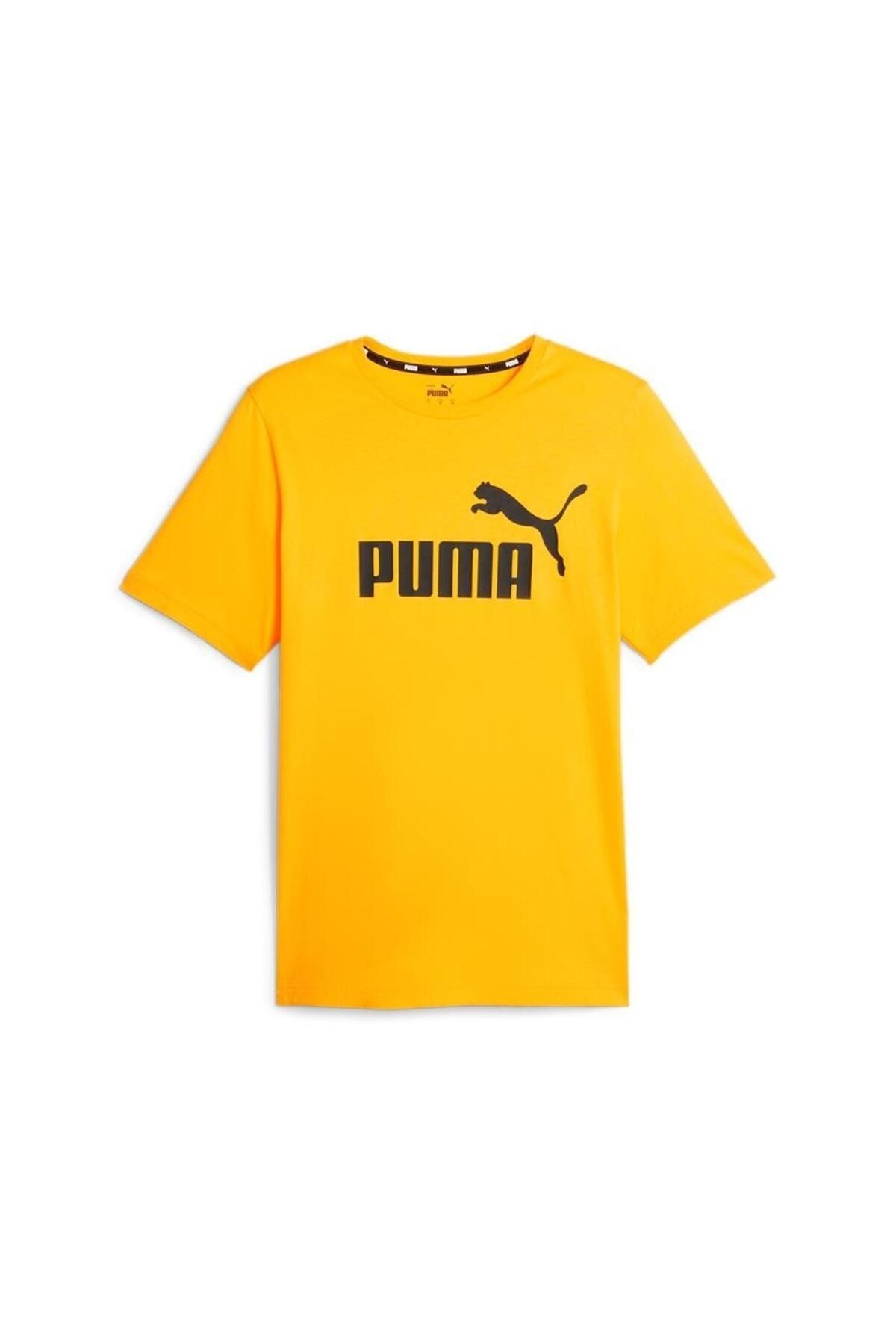 Puma ESS Logo Tee (s) Erkek Spor Tişört Sarı 58666755