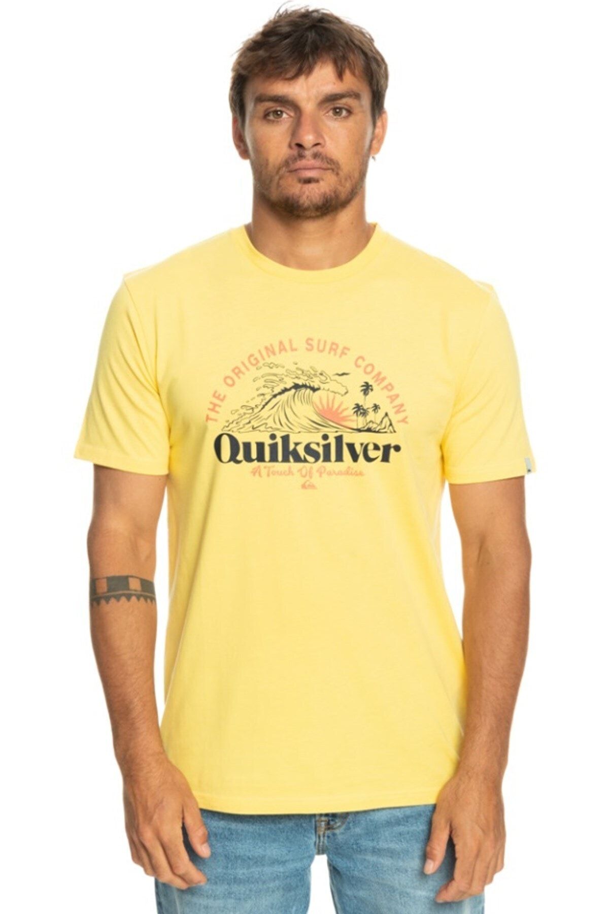 Quiksilver Sunsetwave M Erkek Çok Renkli Günlük Stil T-shirt EQYZT07277-YFB0