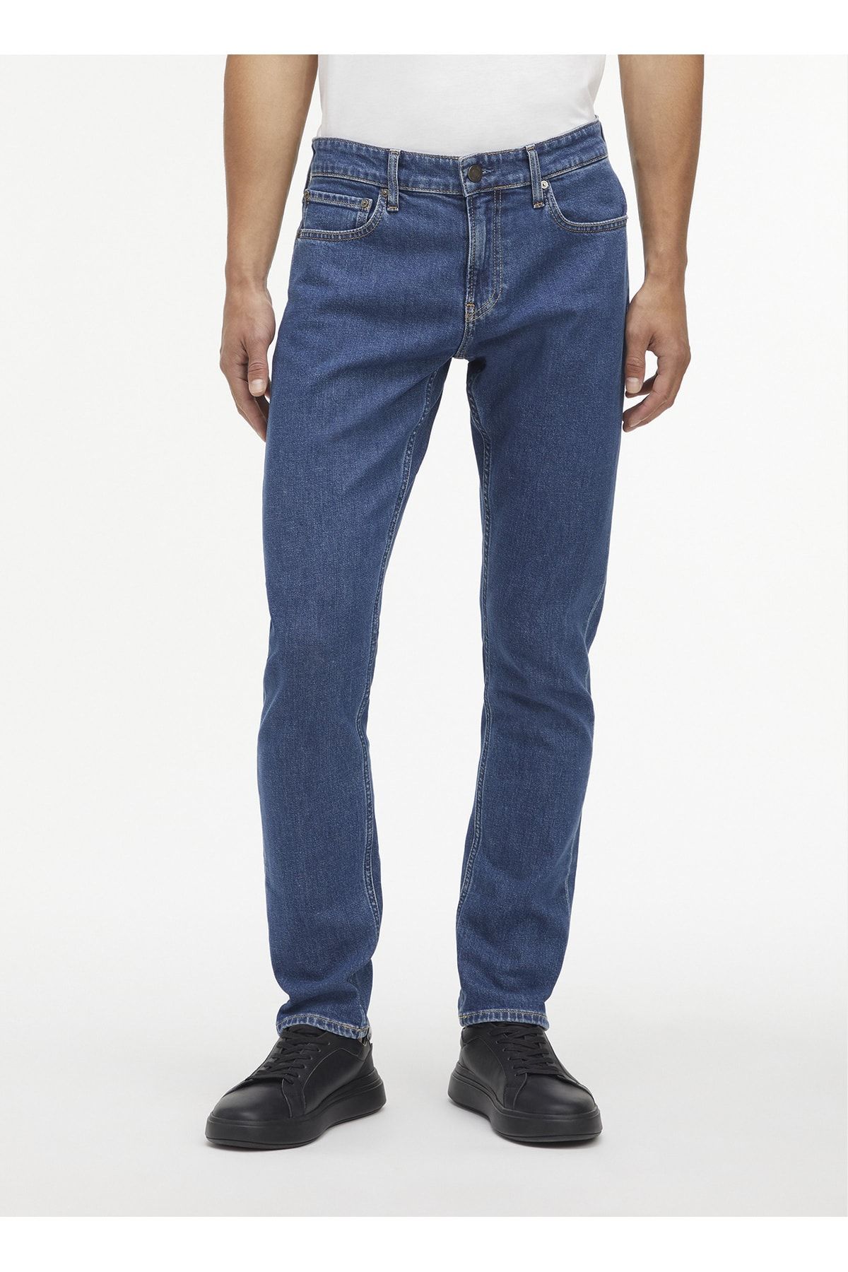 Calvin Klein Normal Bel Normal Paça Slim Fit Mavi Erkek Denim Pantolon K10K1107081BJ