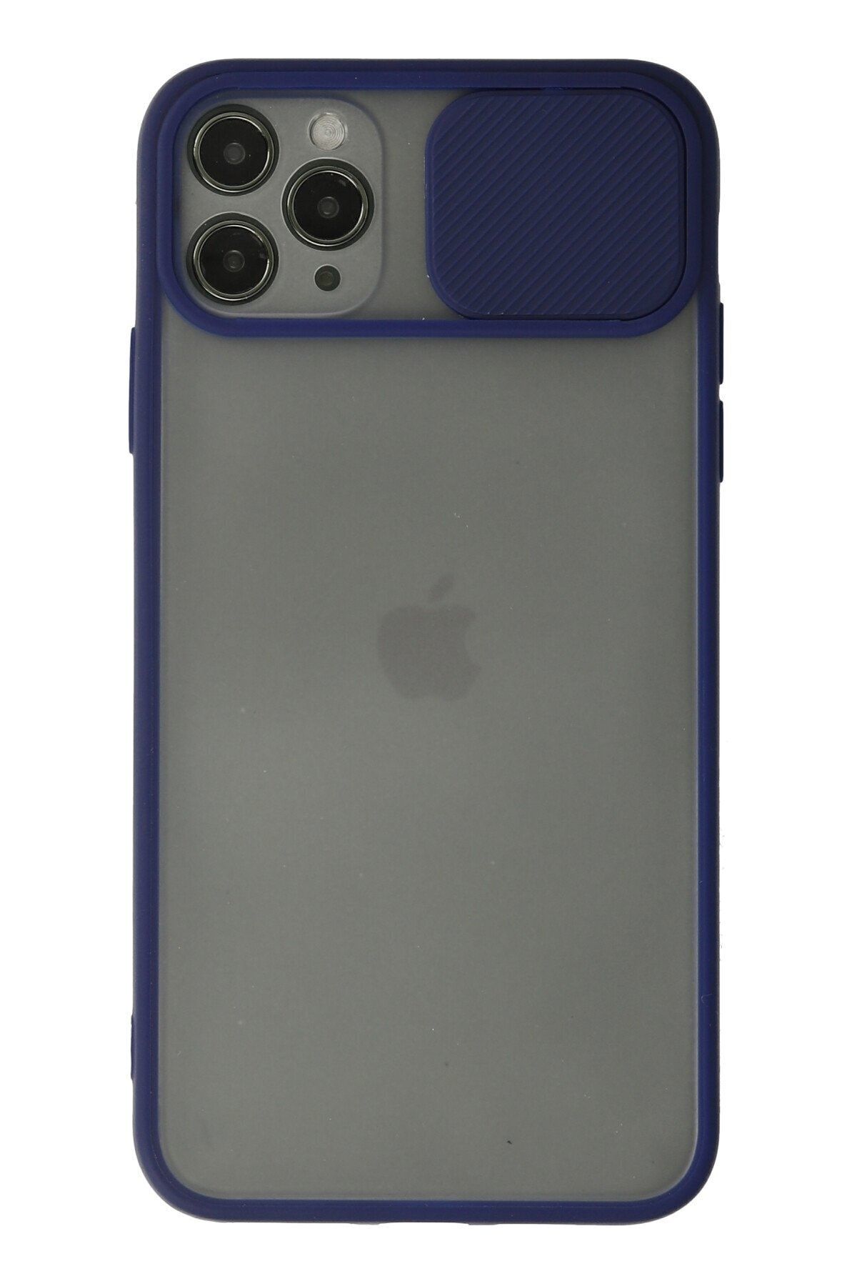 NewFace iPhone 11 Pro Max Kılıf Palm Buzlu Kamera Sürgülü Silikon - Lacivert