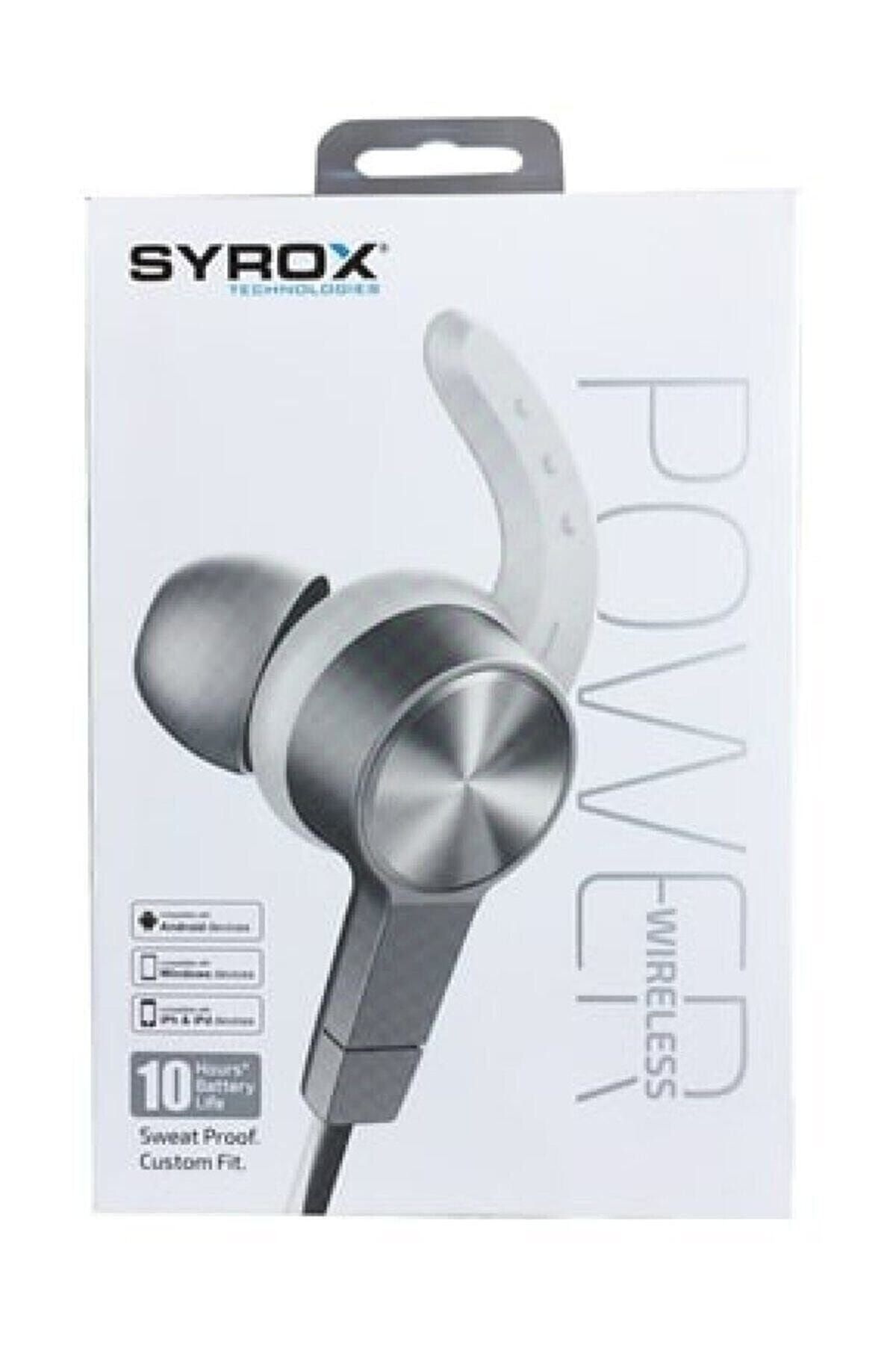 Syrox S32 Çift Bataryalı Bluetooth'lu Kulakiçi Spor Kulaklık Mıknatıslı S32- Gri
