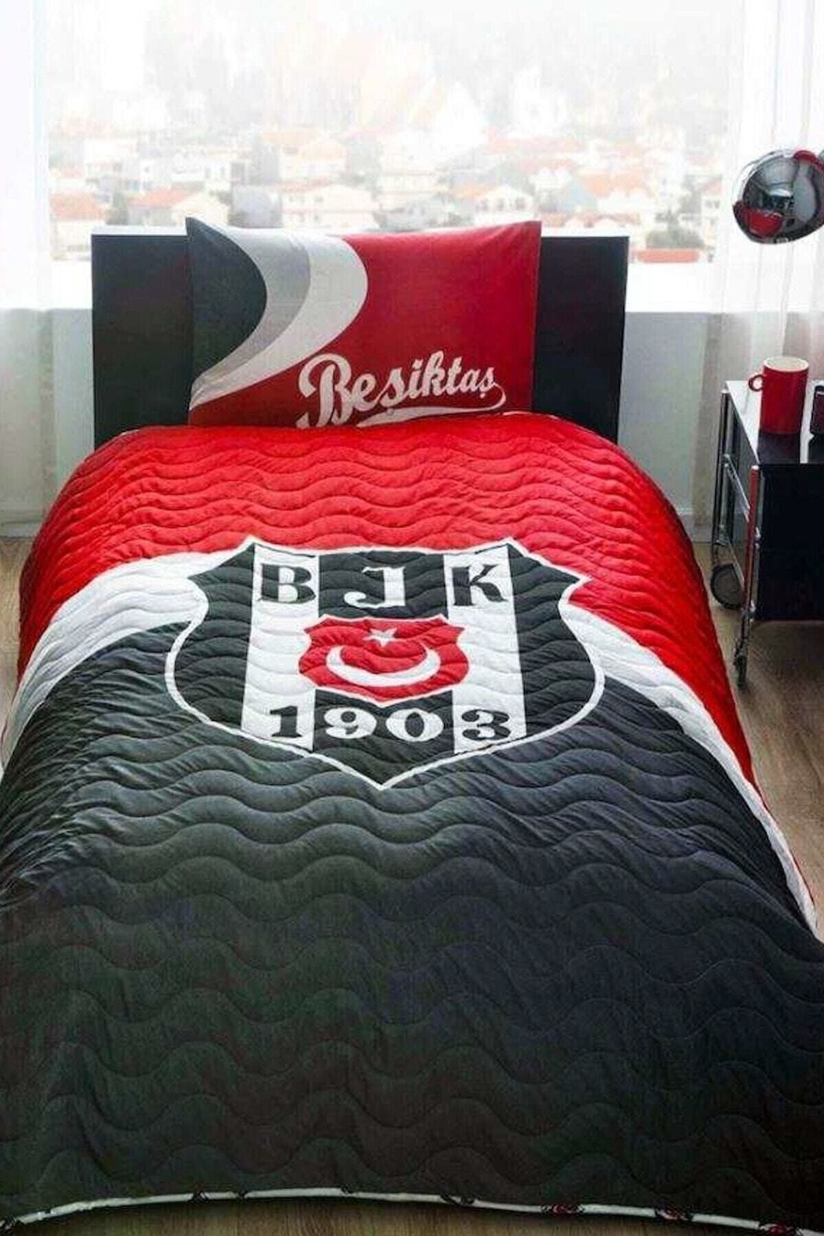 Taç Tek Kişilik Lisanslı Yatak Örtüsü Takımı Beşiktaş Logo