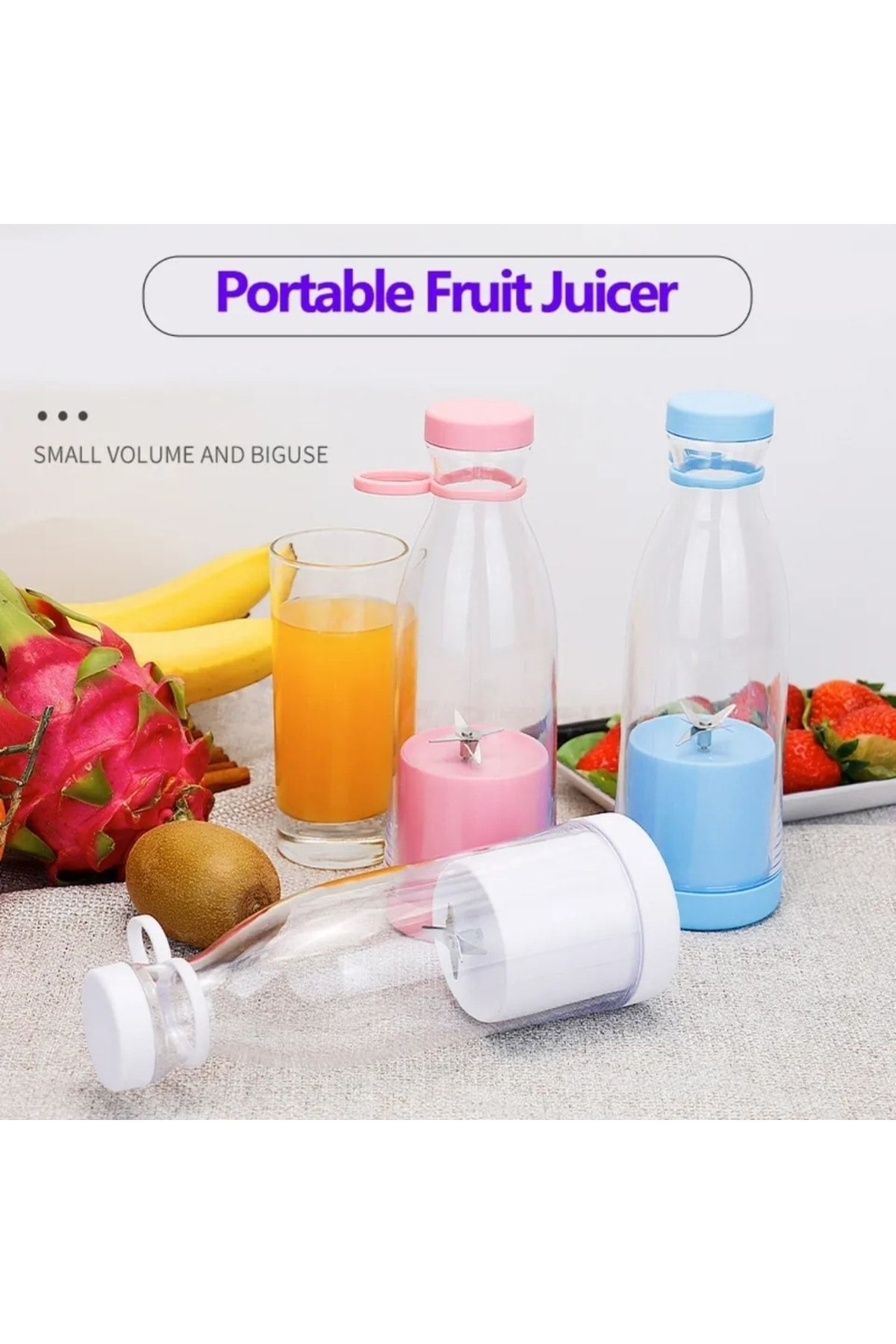 ErginGroup Mini Taşınabilir Şarjlı Şişe Smoothie Meyve Sebze Blender