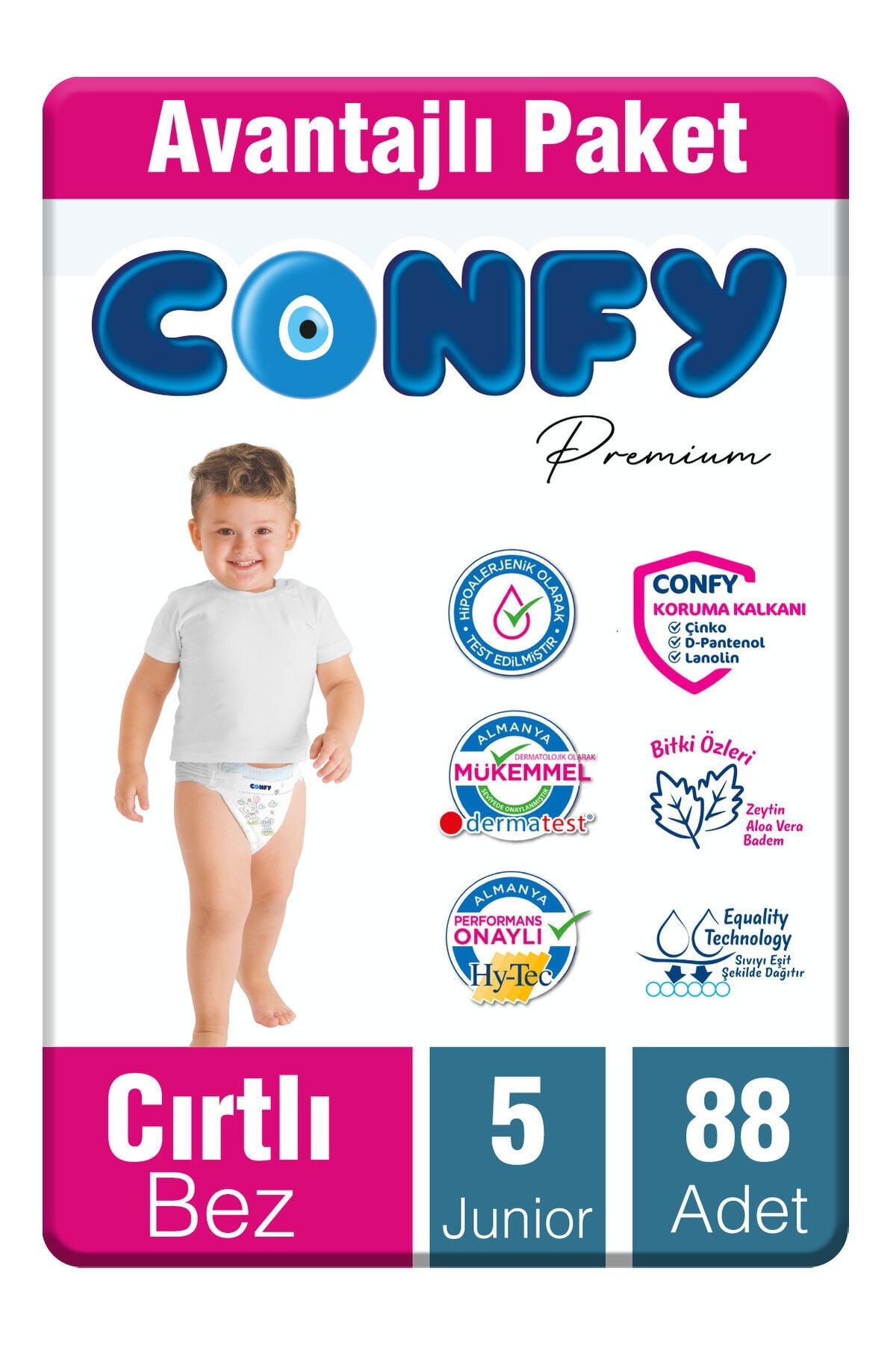 Confy Premium 5 Numara Bebek Bezi Junior 11 - 18 Kg 88 Adet