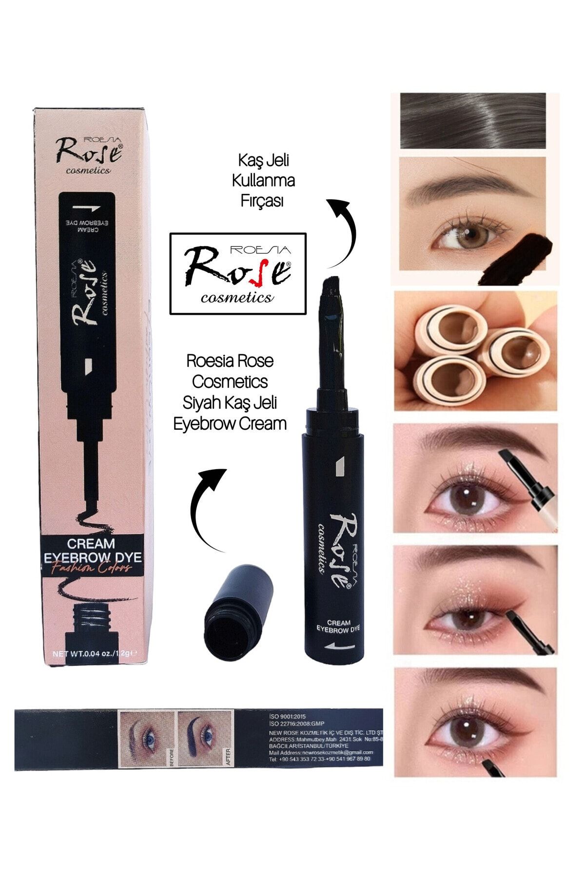 Roesıa Rose Cosmetics Rose Kalem Model Krem Kaş Jeli, Kaş Dövmesi - Rose Cream Eyebrow Dye