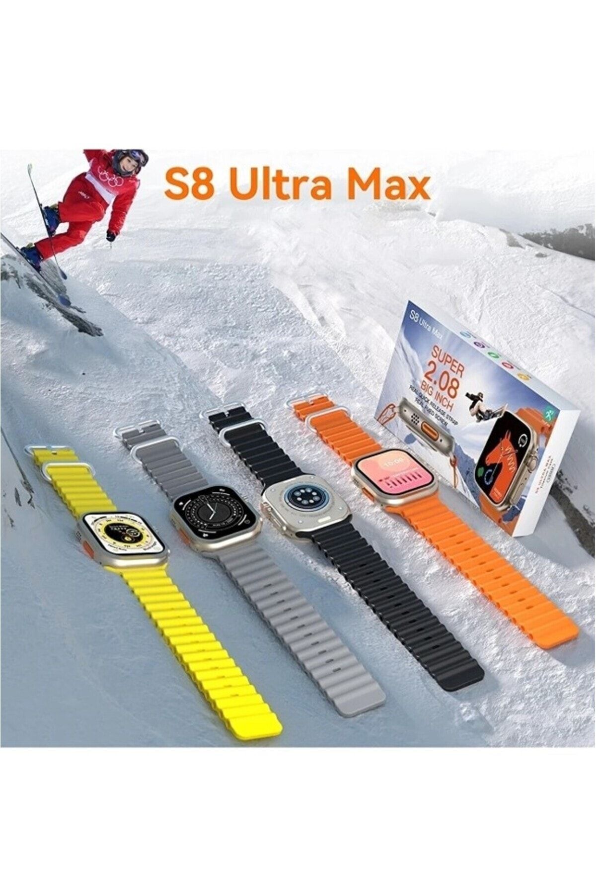 Smart KOPYA - Watch Ultra Plus S8 Ultra Max Pro 49 Mm 2.08 Inc Ekran Akıllı Saat Nfc Siri Sesli Görüşme