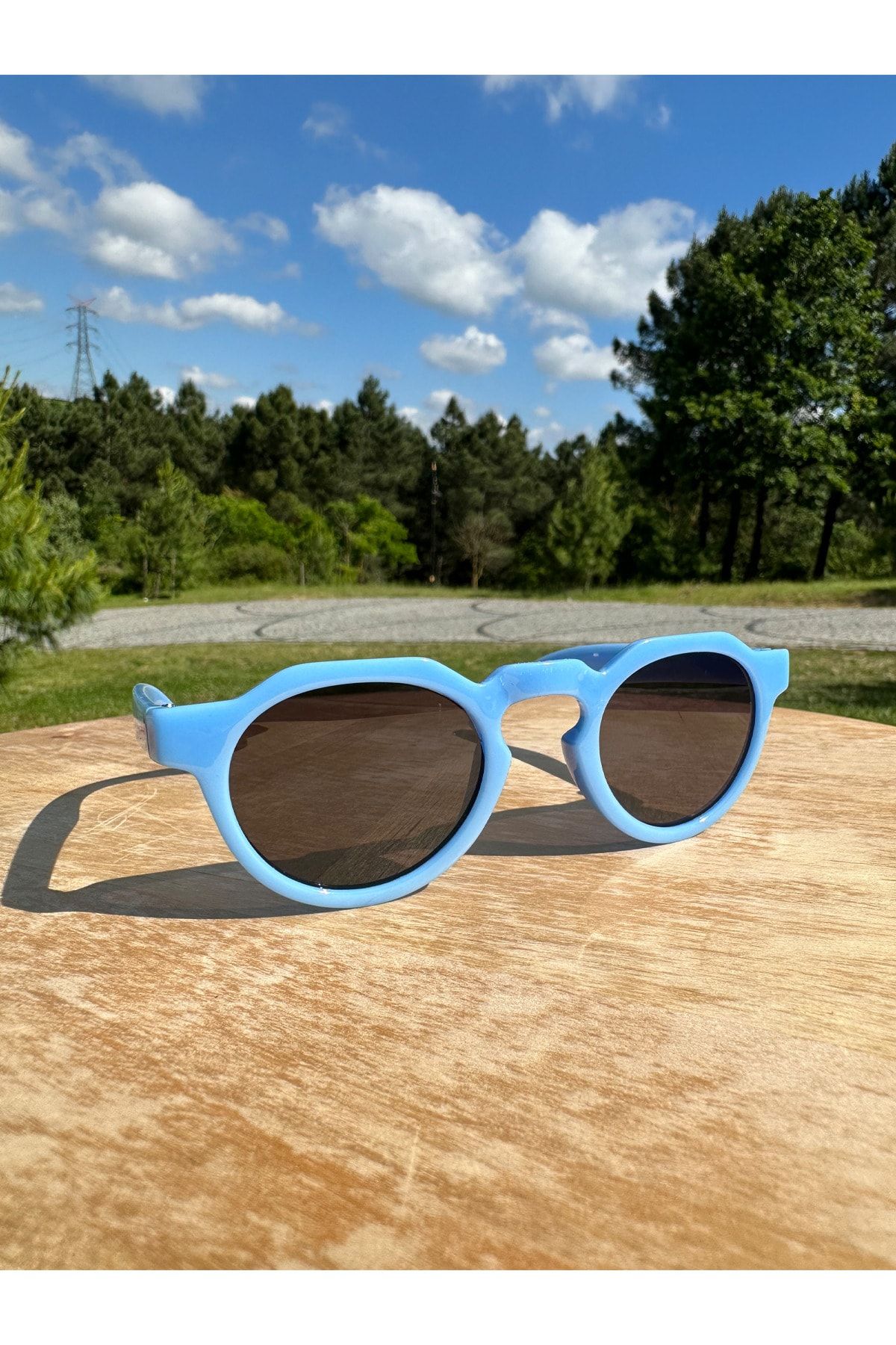 VisionGlasses Çocuk Güneş Gözlüğü Oval Model Mavi Renk