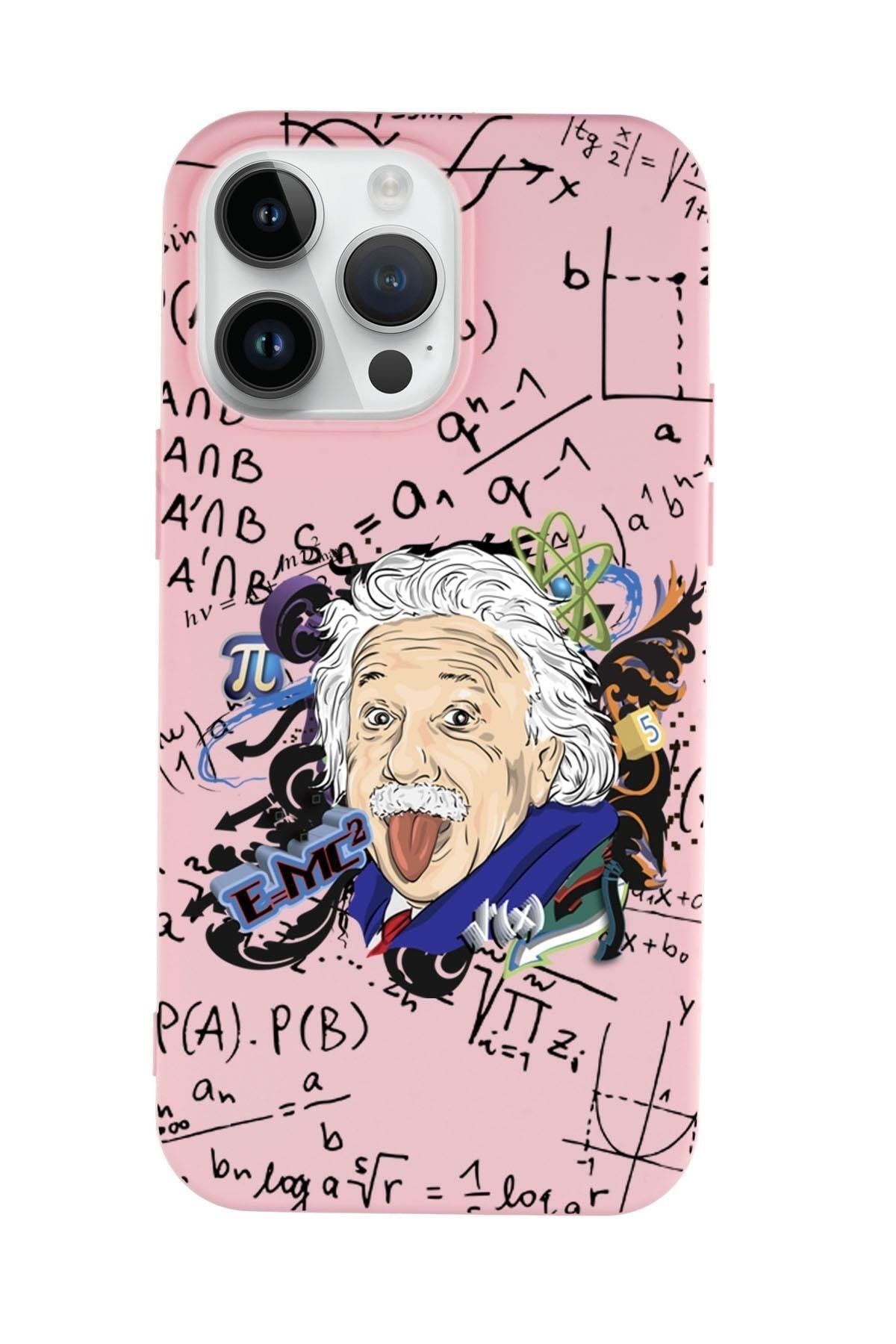 mooodcase Iphone 14 Pro Einstein In Formula Desenli Premium Silikonlu Telefon Kılıfı