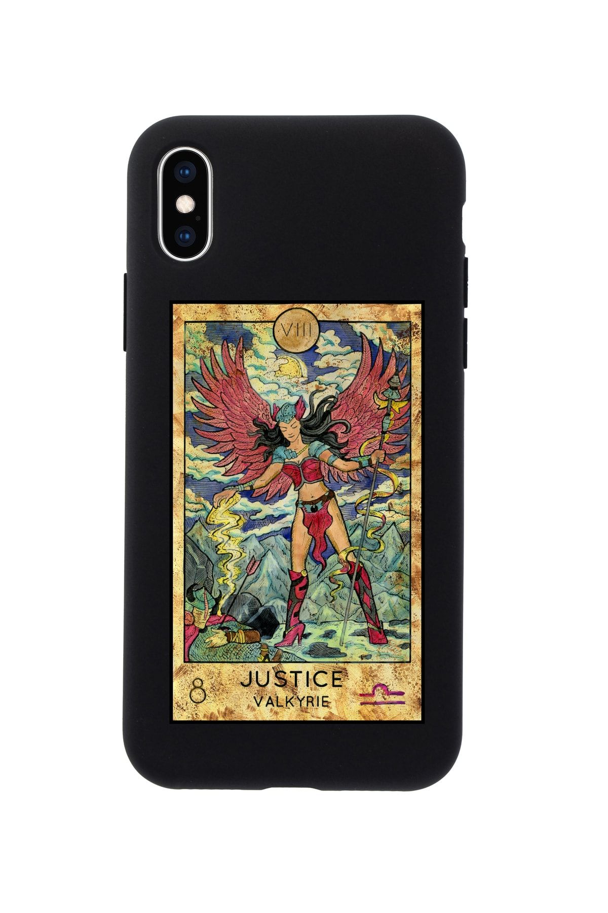 mooodcase Iphone X Uyumlu Justice Valkyrie Premium Siyah Lansman Silikonlu Kılıf