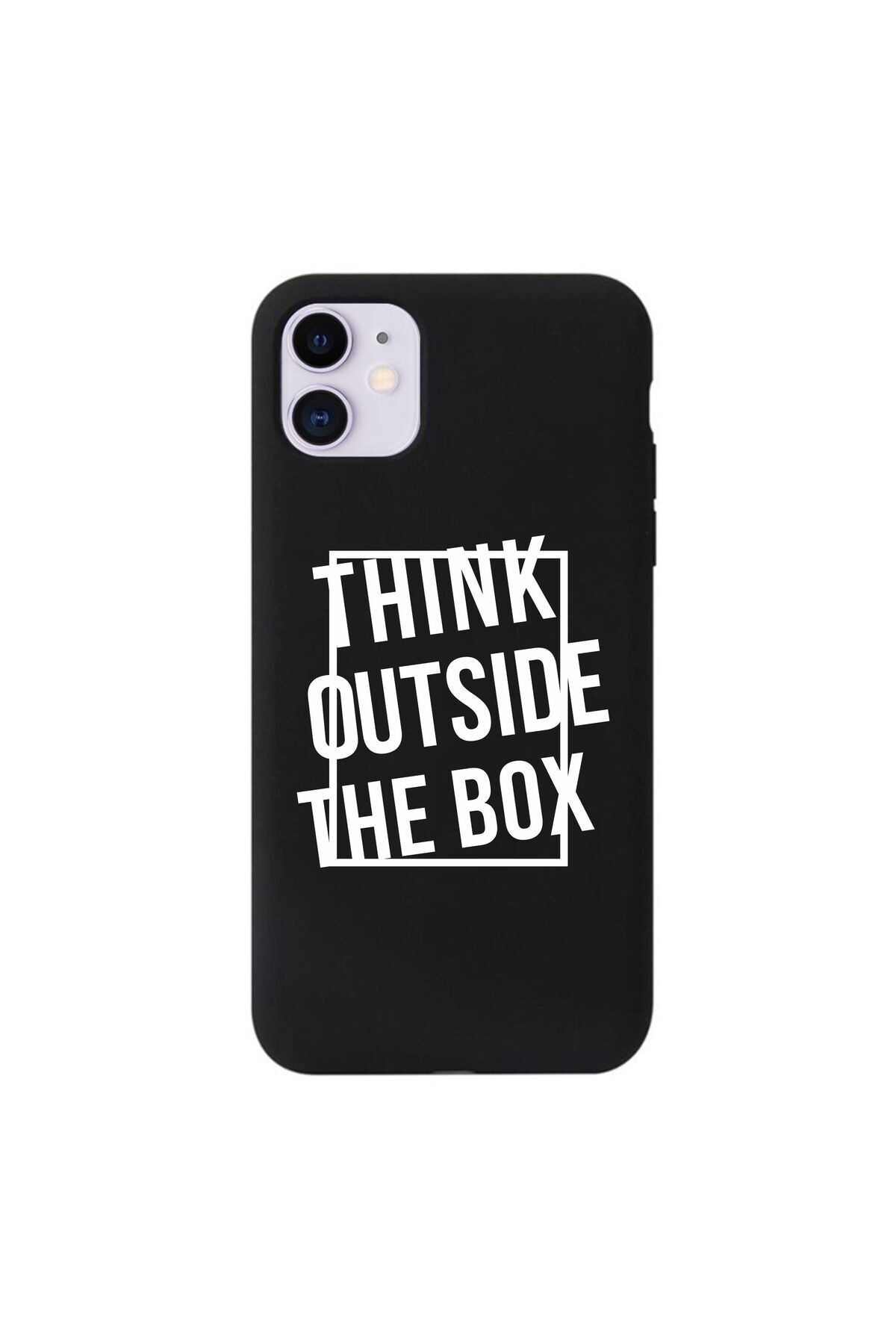 mooodcase Iphone 11 Think Outside The Box Desenli Siyah Silikonlu Kılıf