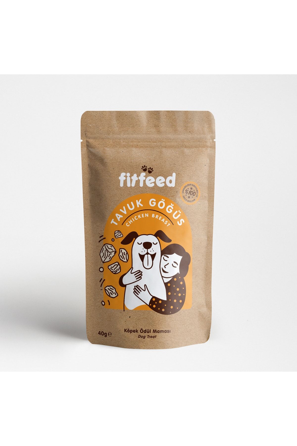 fitfeed Freeze Dry Çiğ Köpek Ödül Maması - %100 Tavuk Göğüs - 40g