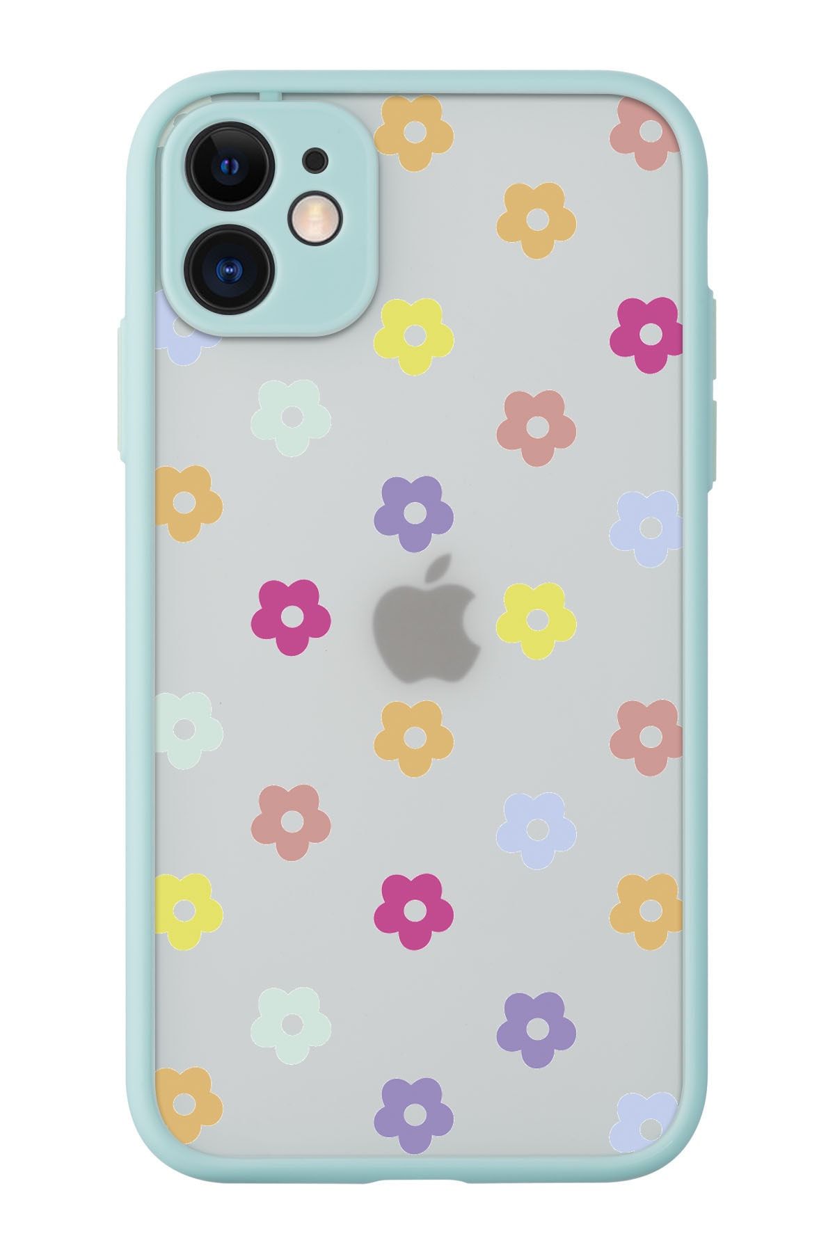 Rupti Iphone 11 Uyumlu Minik Çiçekler Tasarımlı Darbe Emici Lens Korumalı Mat Hux Kılıf
