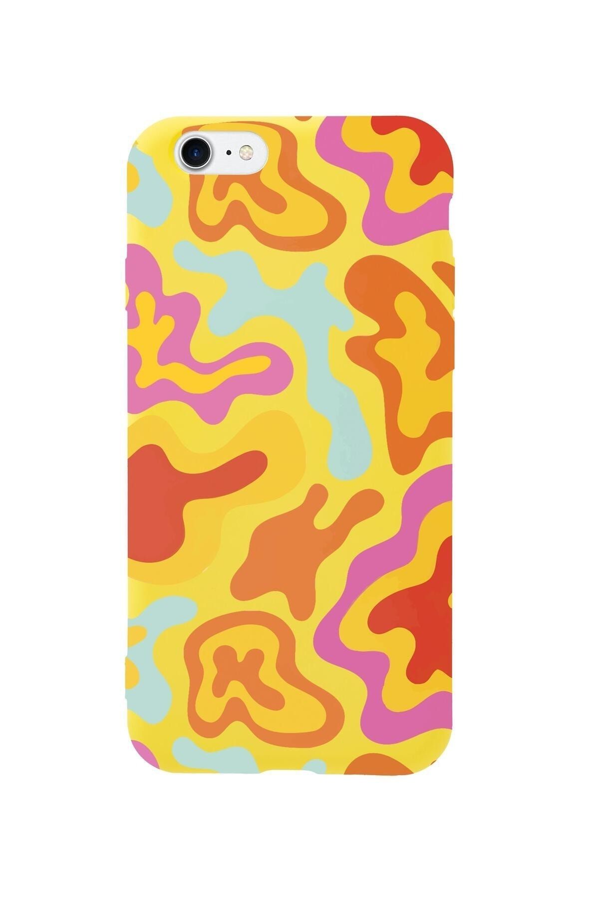 butikcase iPhone 7 Uyumlu Colourful Wave Tasarımlı Lansman Telefon Kılıfı