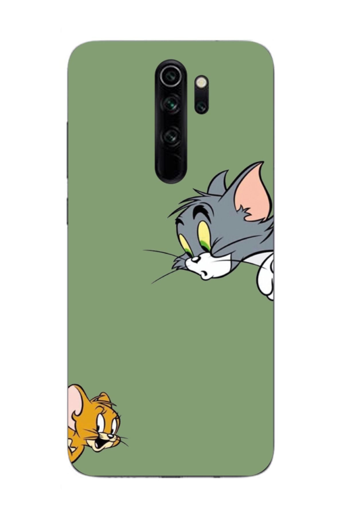 frondcase Redmi Note 8 Pro Tom ve Jerry Yeşil Telefon Kılıfı