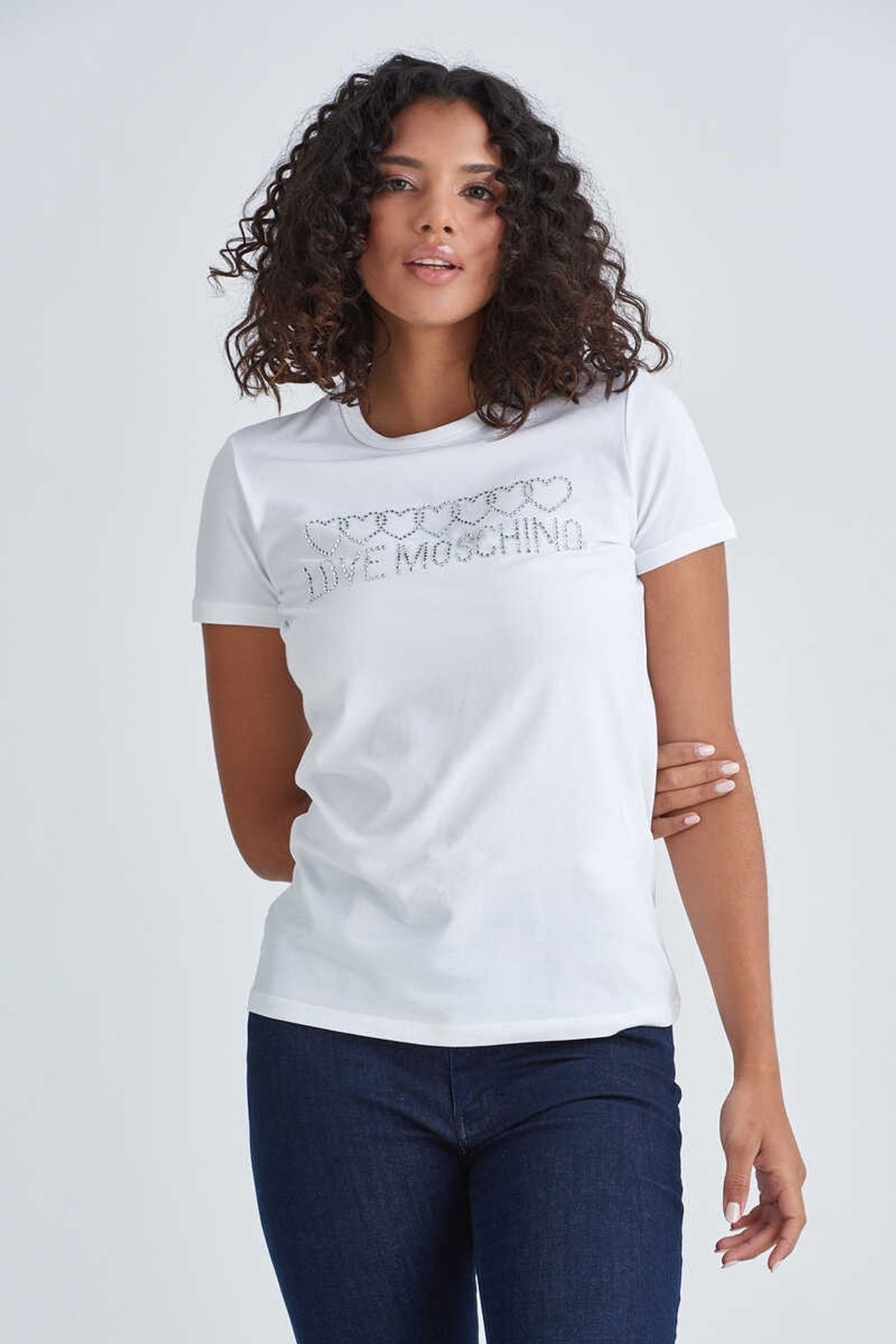 Moschino Kadın Taşlı T-Shirt