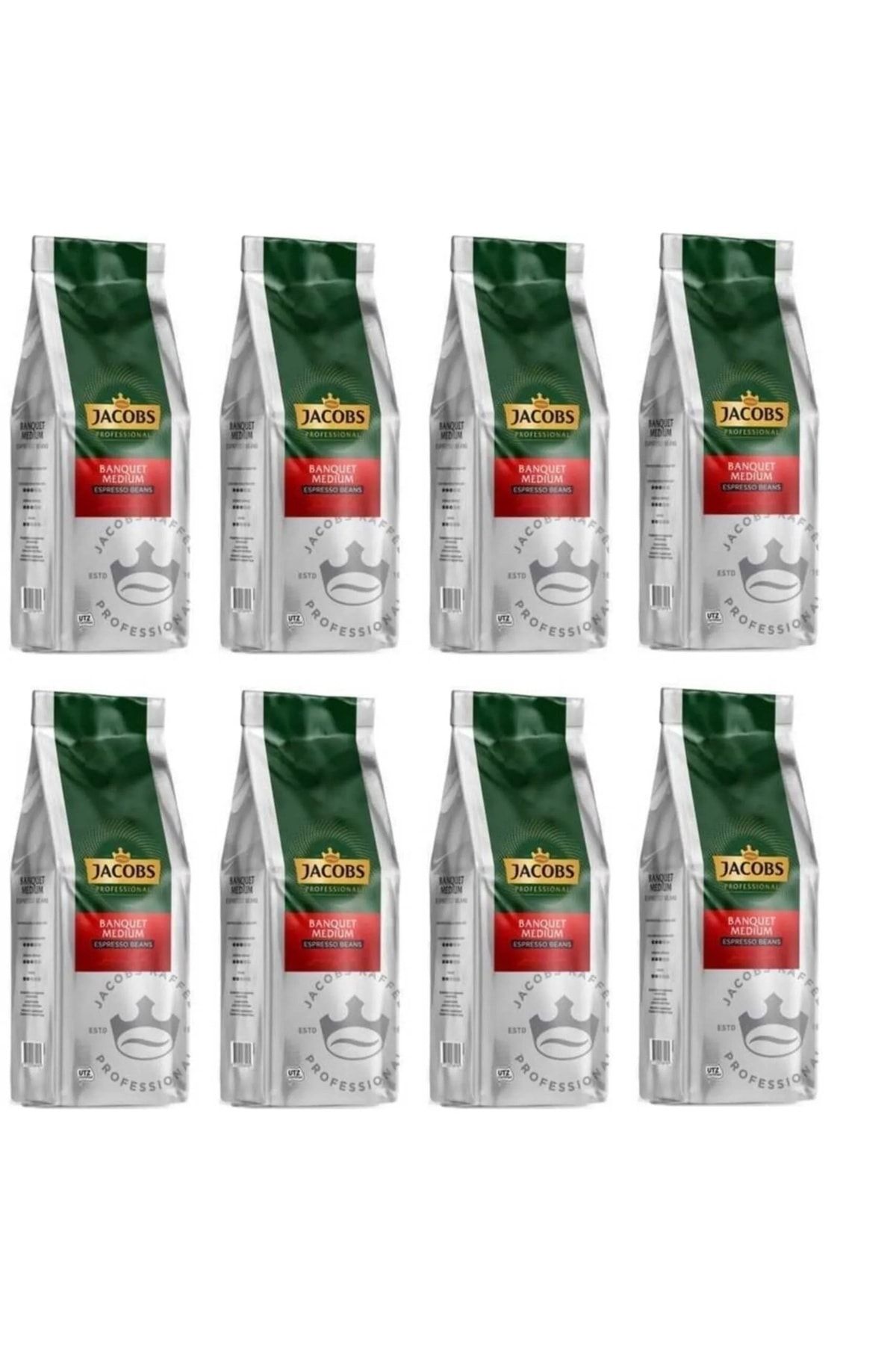 Jacobs Banquet Medium Espresso Beans Çekirdek Kahve 1000 gr X 8 Paket