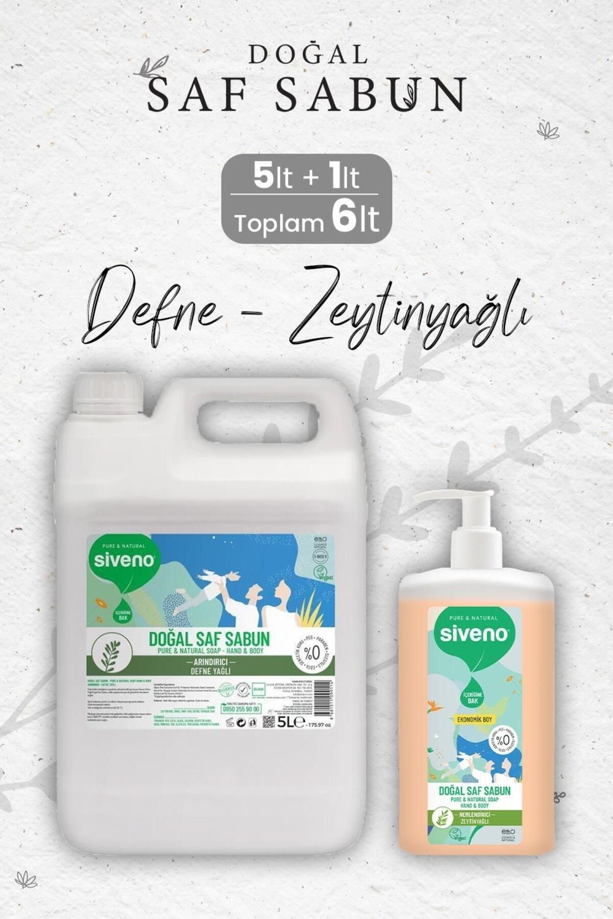 Siveno Defne Yağlı Doğal Sıvı Sabun 5 lt ve Zeytinyağlı 1 Lt