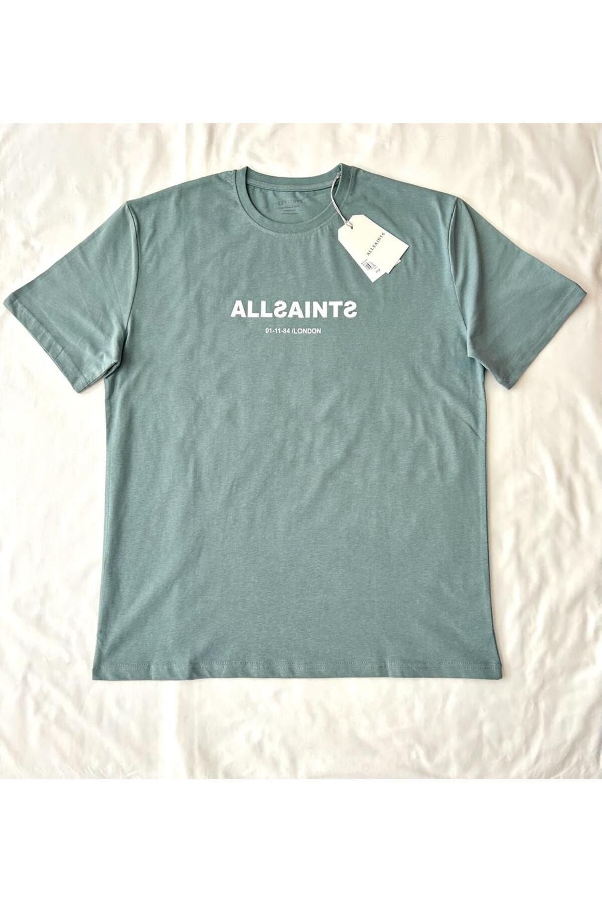AllSaints Subverse Oversized Crew Logo Mavi T-Shirt