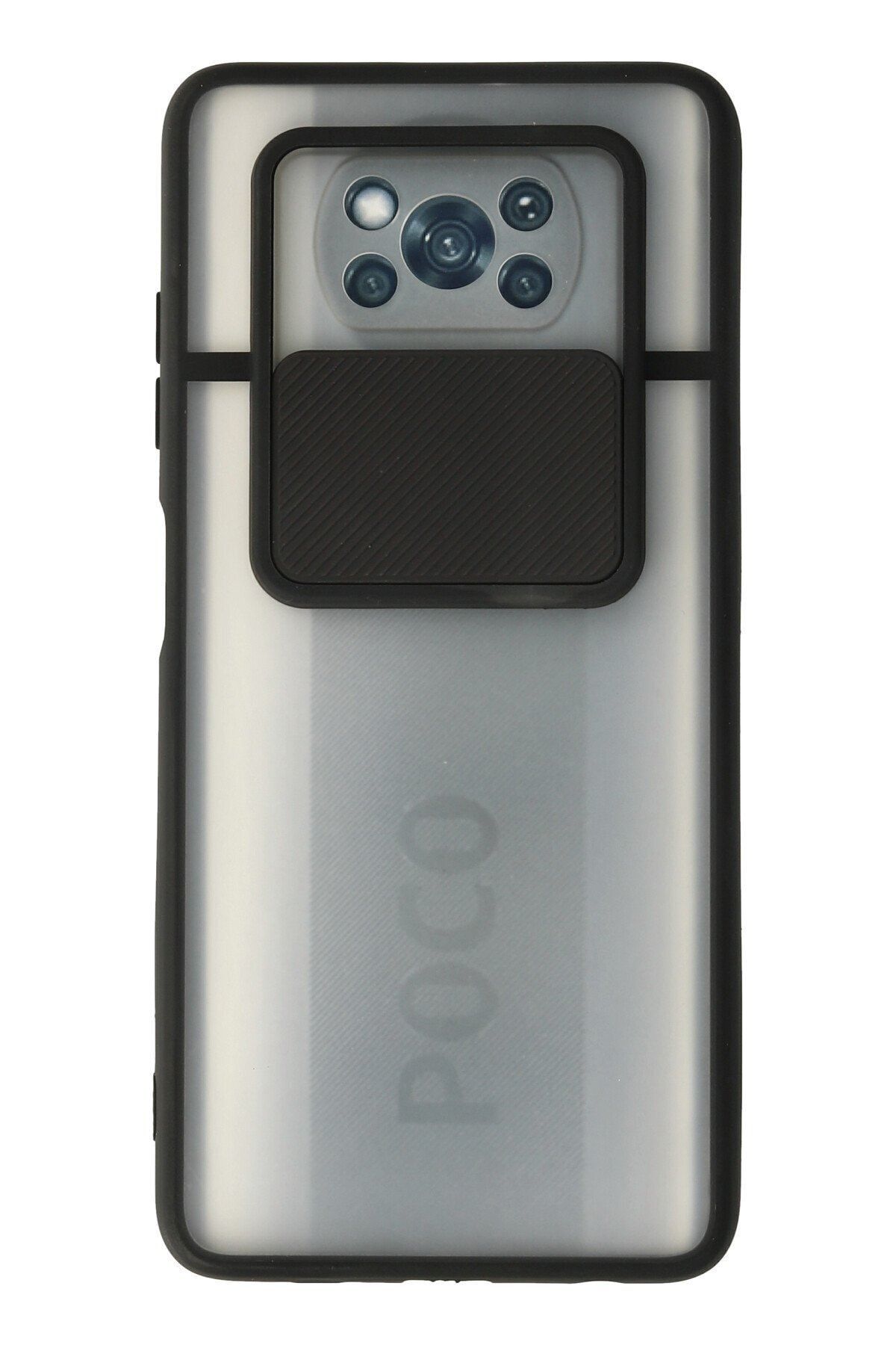 NewFace Xiaomi Pocophone X3 Kılıf Palm Buzlu Kamera Sürgülü Silikon - Siyah