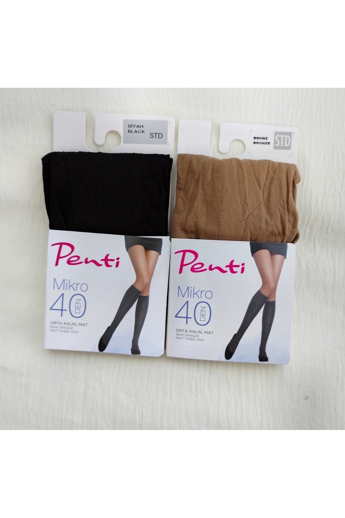 Penti Mıkro 40 Den Orta Kalın Mat Pantolon ( Diz Altı ) Çorap 2'Lİ