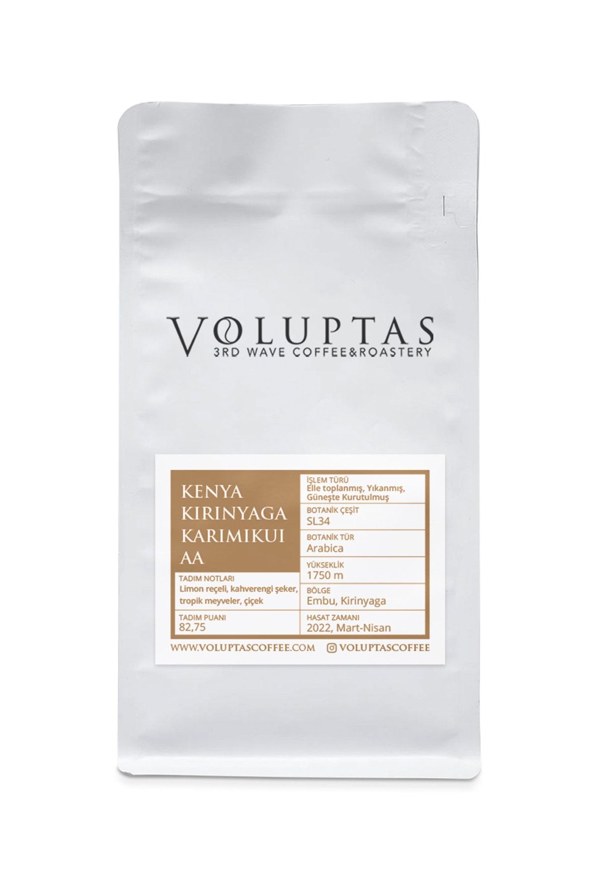 VOLUPTAS COFFEE Kenya Kirinyaga Karimikui Aa Plus Filtre Kahve 250 Gr