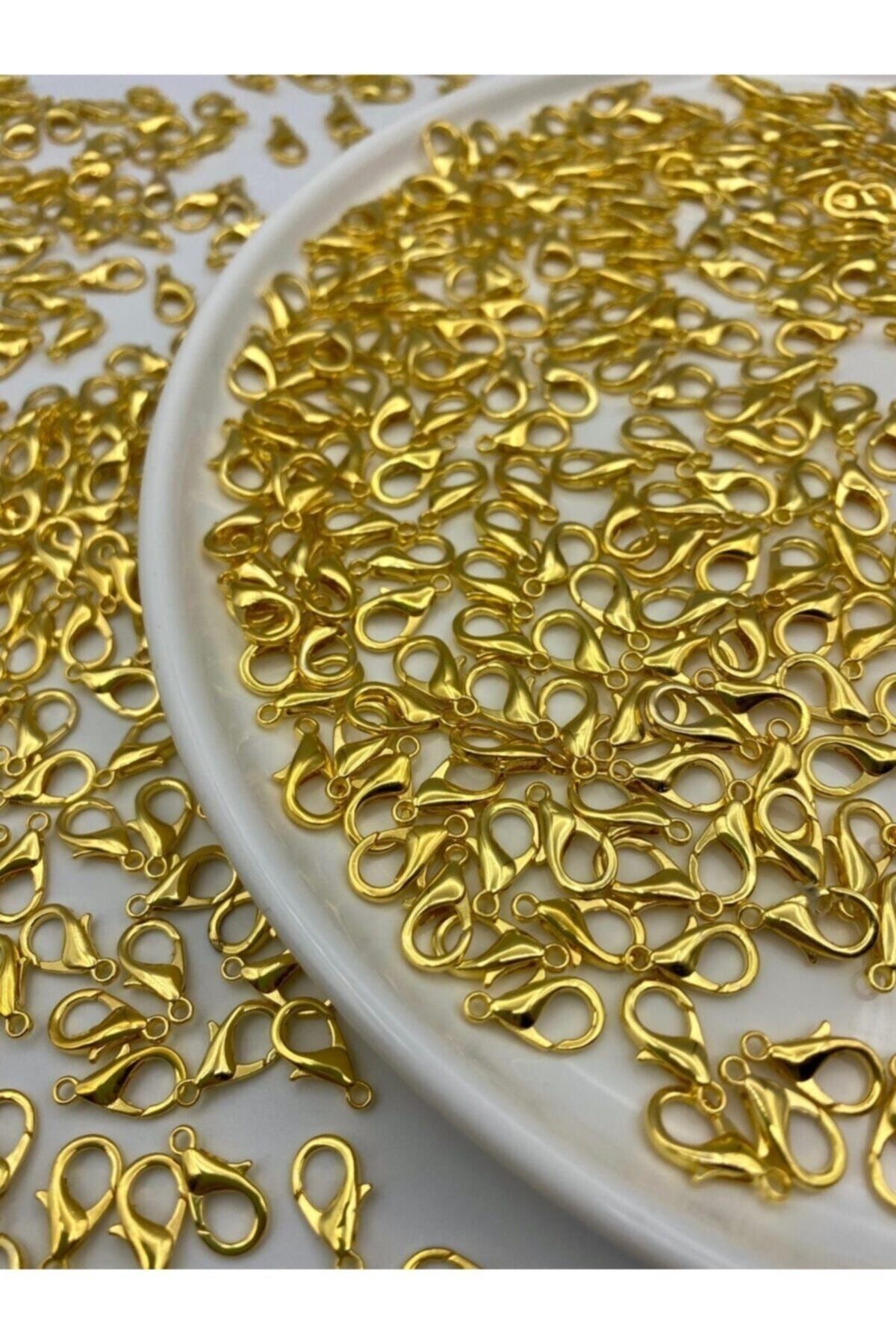 Hedef Bijuteri 50 Adet Gold Renk Metal 503 Papağan Kilit (14X7MM),armut- Istakoz Klips,takı Klipsi