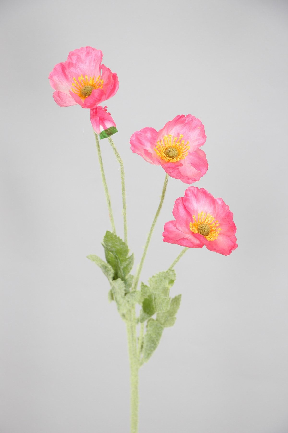 Yapay Çiçek Deposu Yapay Çiçek 4lü Gelincik Dalı 60 cm Fusya