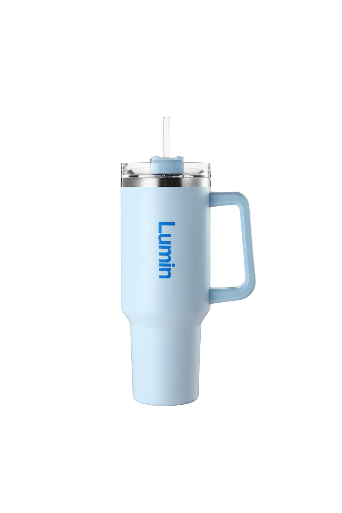 Lumin Flask Lumin Quencher Tumbler 1,18 Litre Vakum Yalıtımlı Termos Bardak Kapaklı Ve Pipetli Cloud Blue