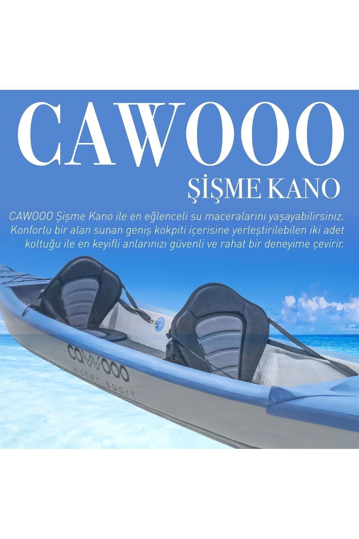 Cawooo Koltuklu Şişme Kano Kayak 2 Kişilik