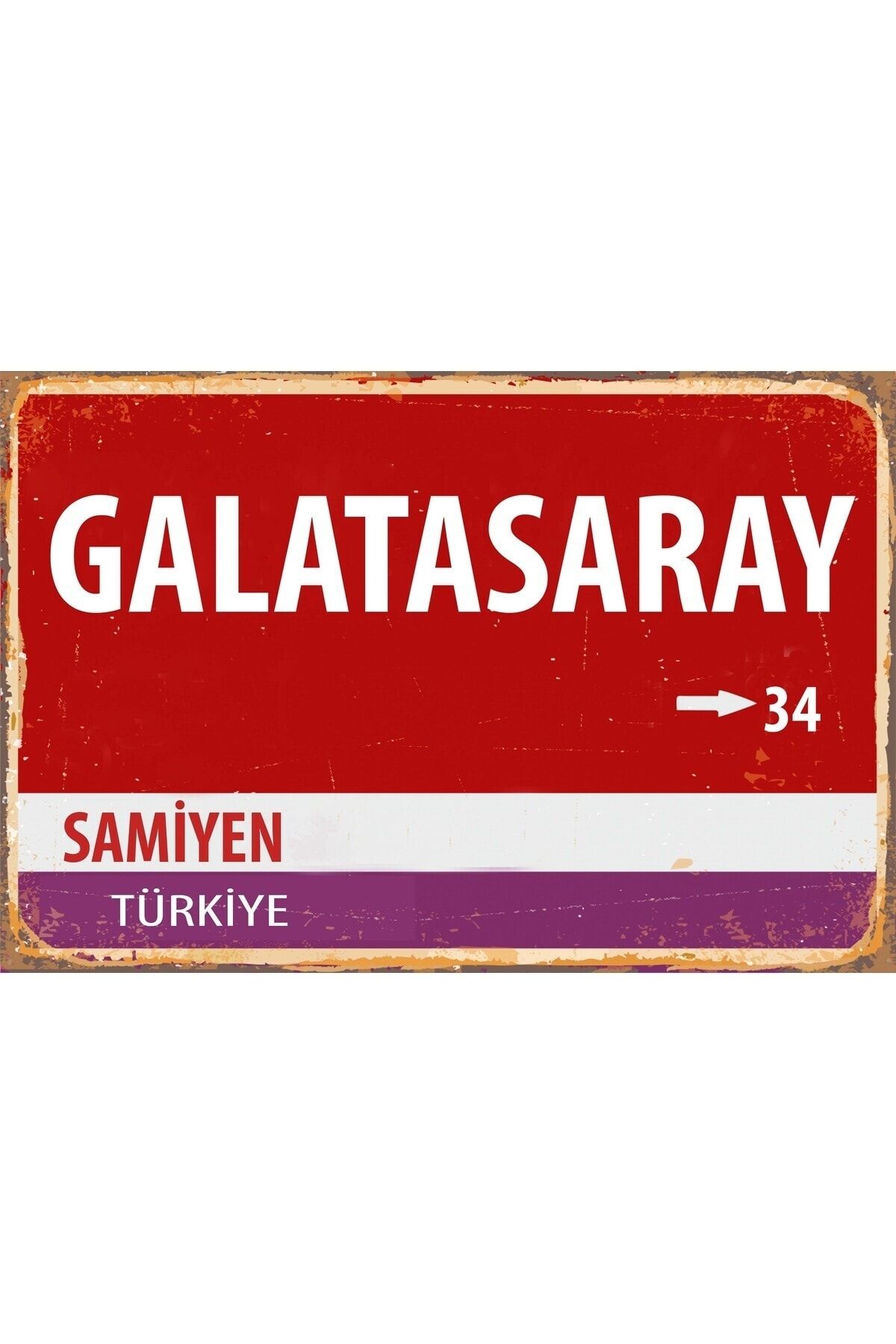 Sav Moda Galatasaray Tabela Görüntülü Poster - Galatasaray Samiyen Yazılı Yön Tabelası Tablo - Gs Posteri