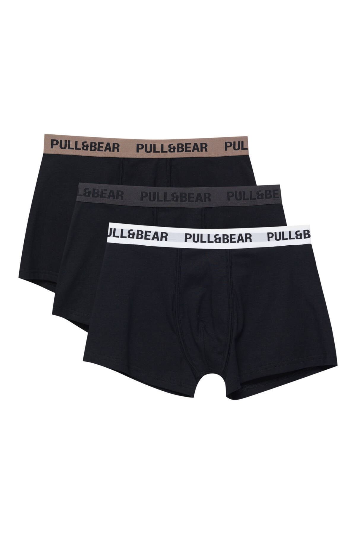 Pull & Bear 3’lü kahverengi belli boxer paketi
