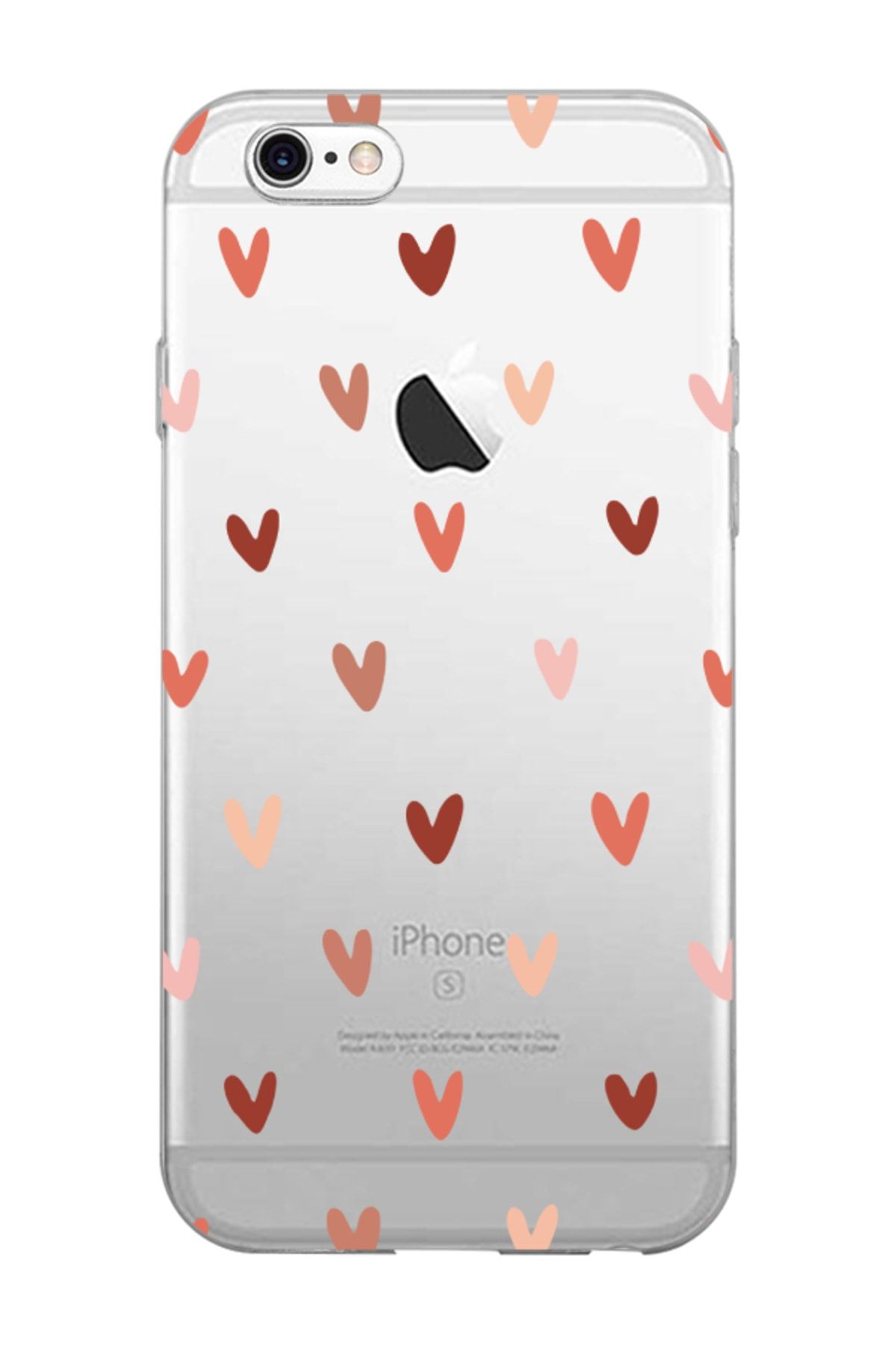 frondcase iPhone 6s Plus Kalp Desen Şeffaf Telefon Kılıfı