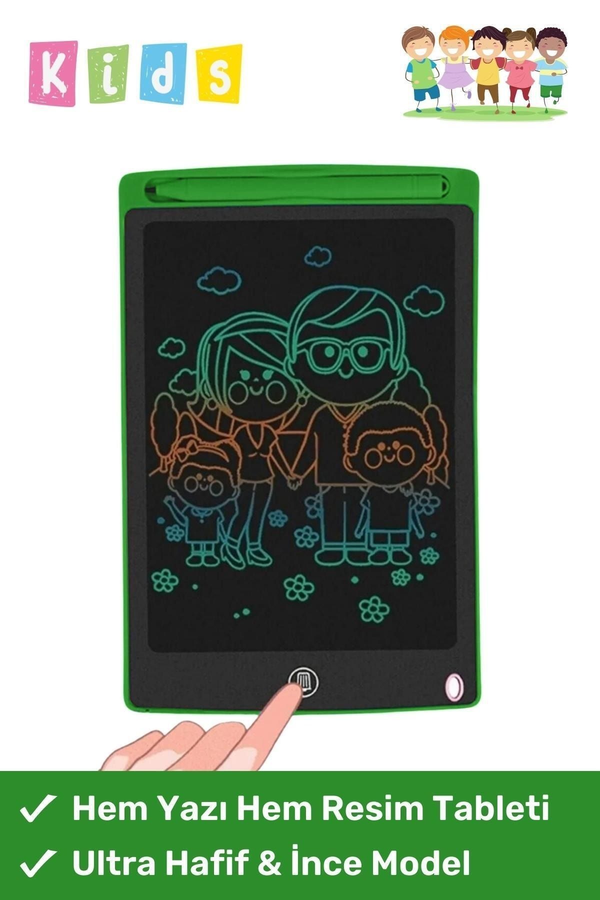 Noriyen LCD Ekranlı Kalemli Dijital Çizim Tableti Yazı Tahtası Boyama Resim İçin Akıllı Çocuk Tablet 8,5 İnç